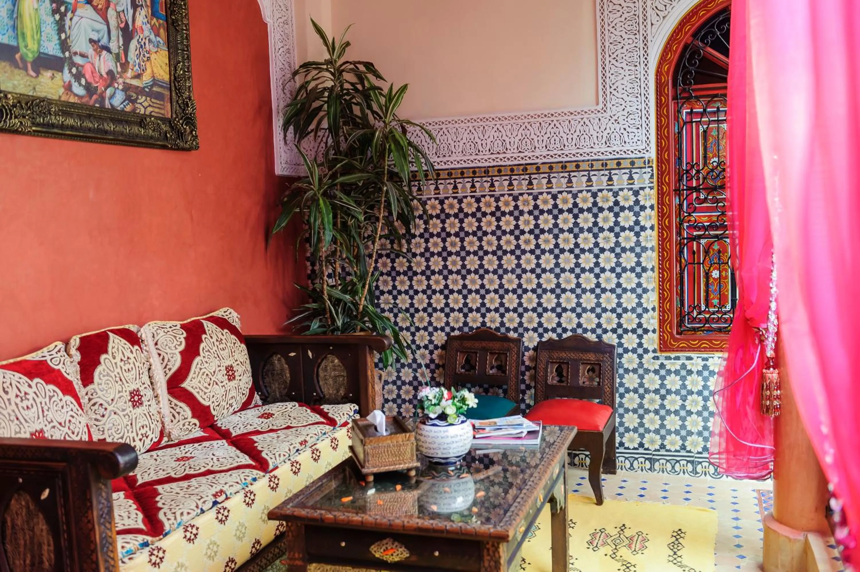Living room in Riad bleu du Sud