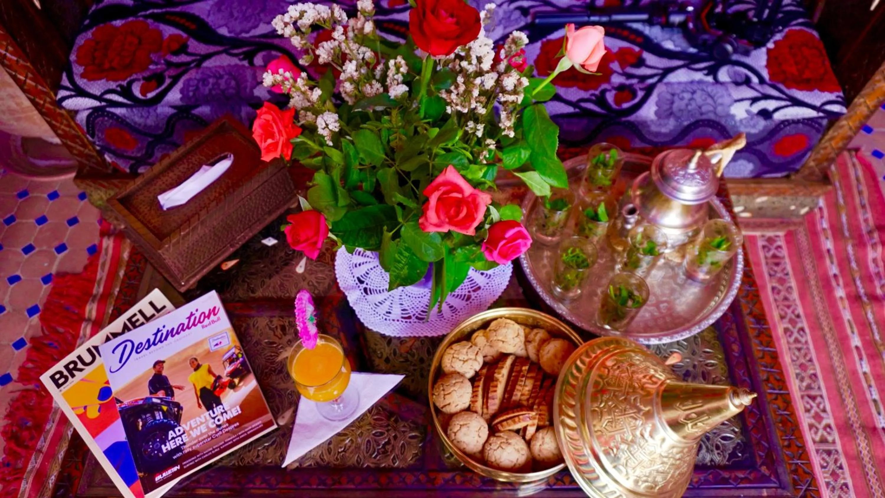 Food and drinks in Riad bleu du Sud