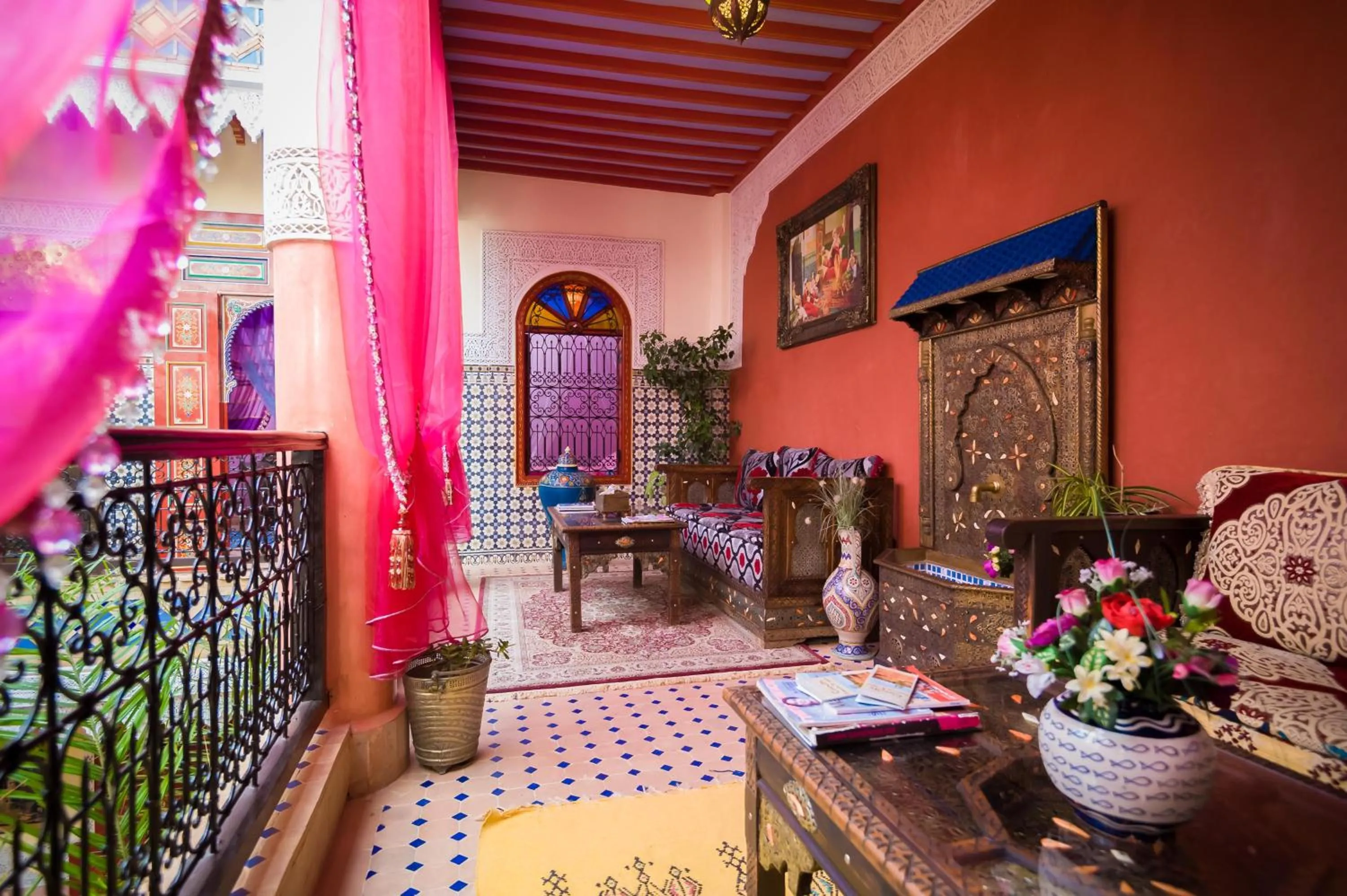 Living room in Riad bleu du Sud