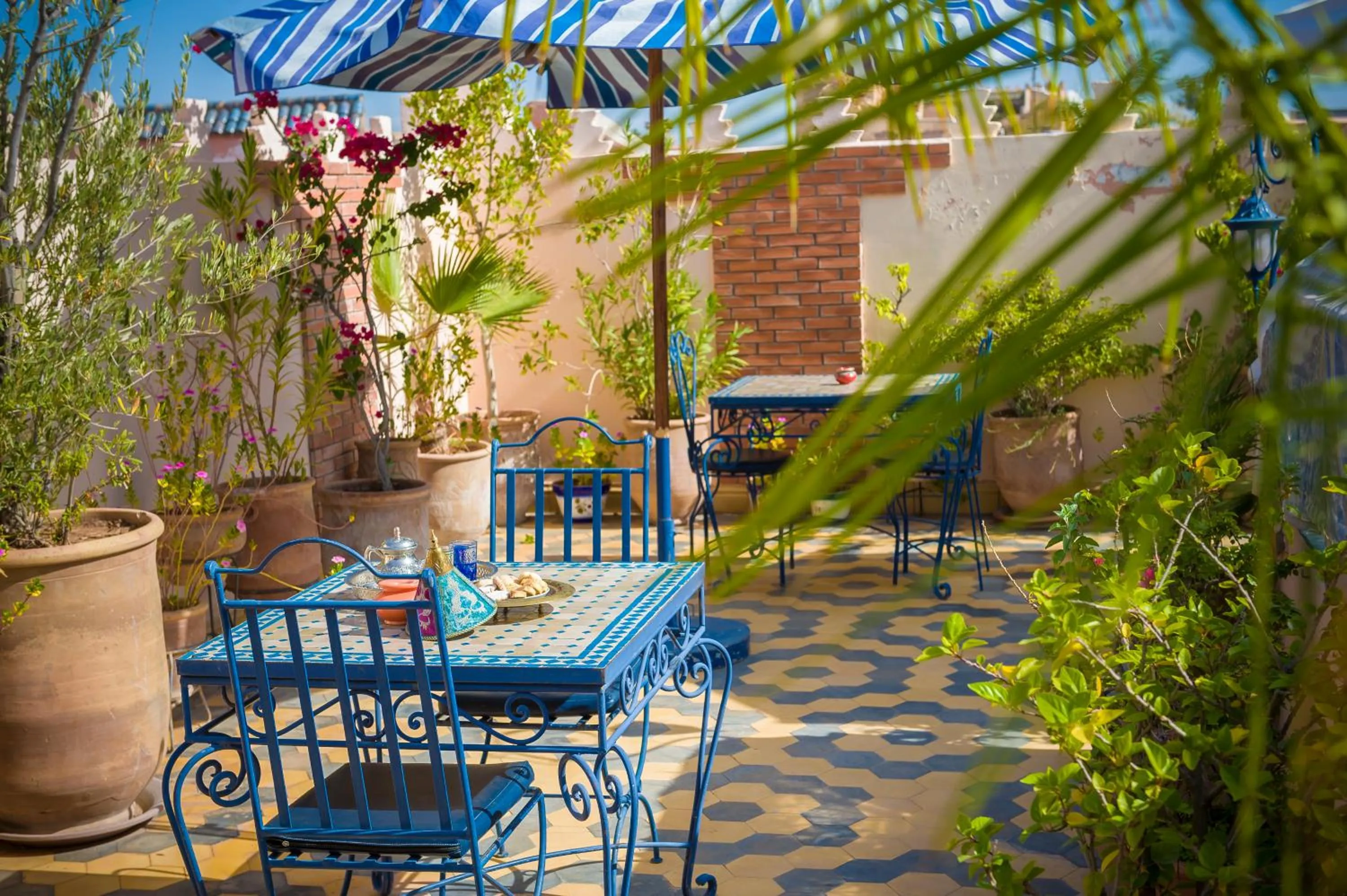 Balcony/Terrace in Riad bleu du Sud