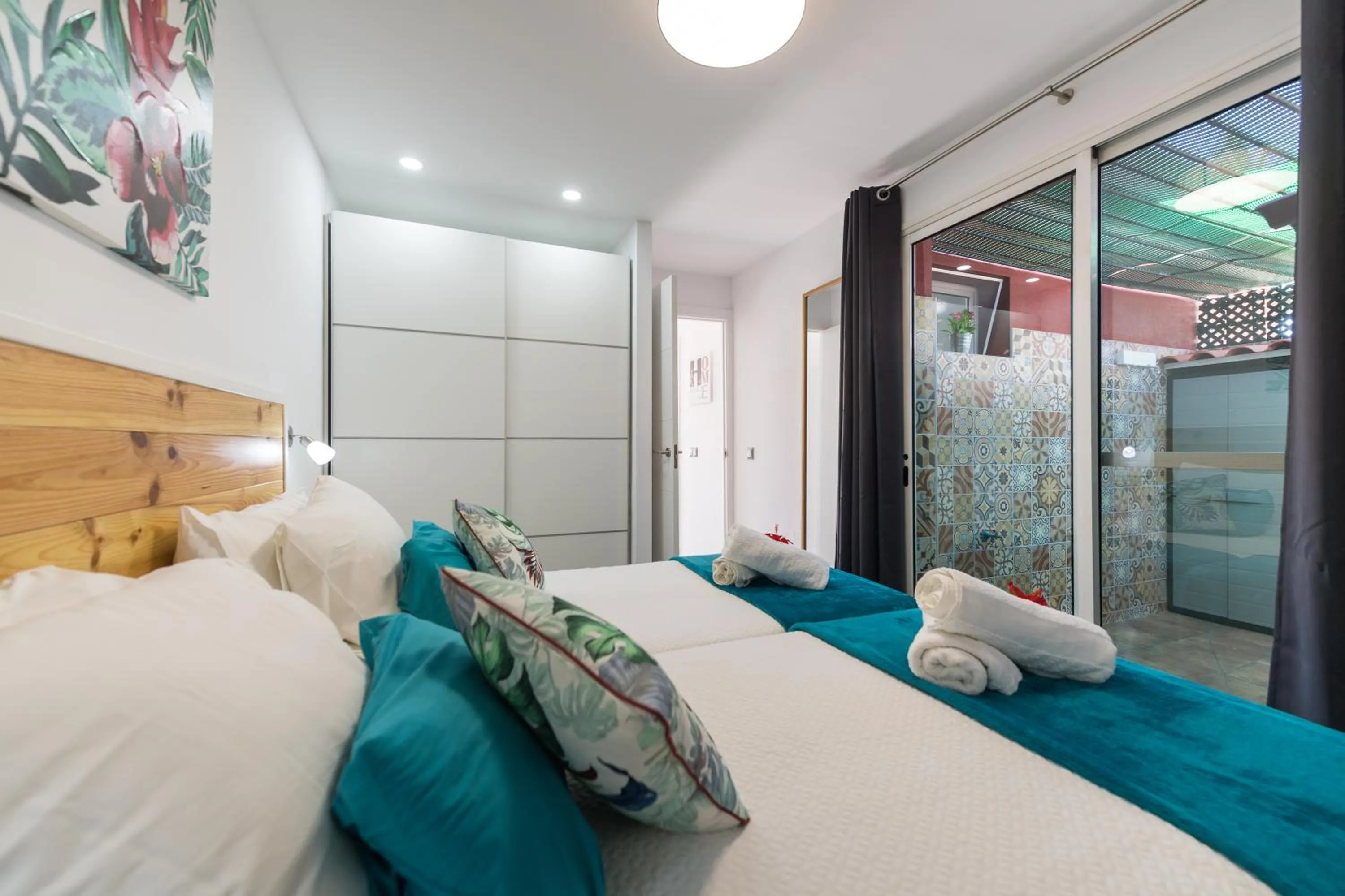 Bedroom, Bed in Bungalow en Maspalomas