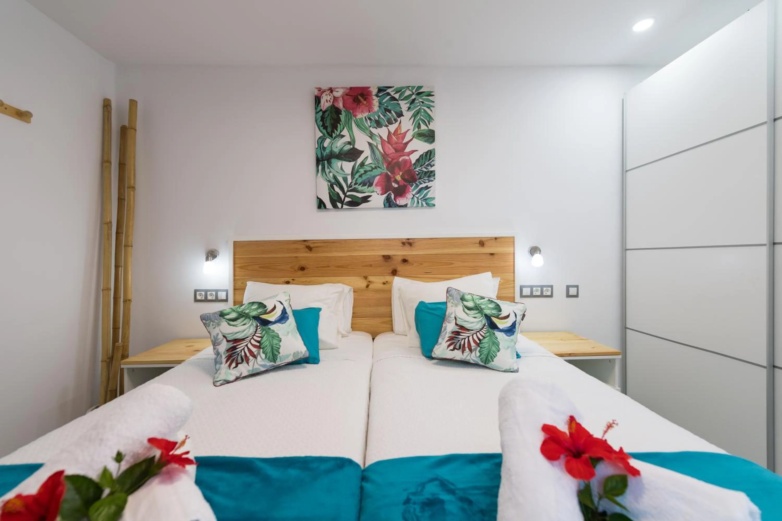 Bedroom, Bed in Bungalow en Maspalomas