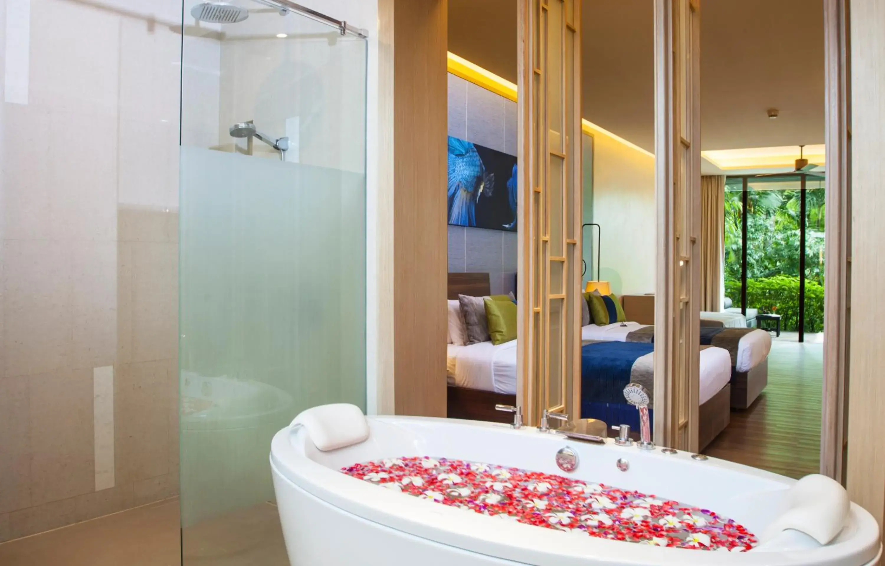 Bathroom, Bed in Chaweng Regent Beach Resort Bathroom, Bed in Chaweng Regent Beach Resort