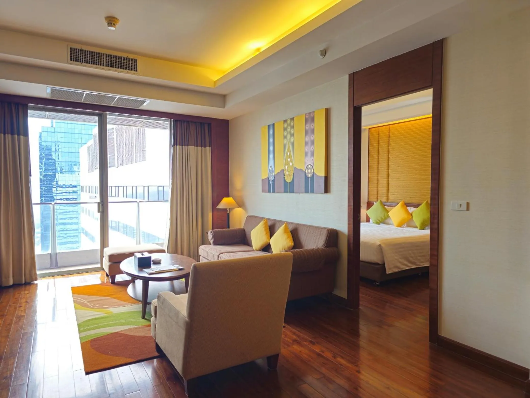 Living room, Bed in Column Bangkok Hotel