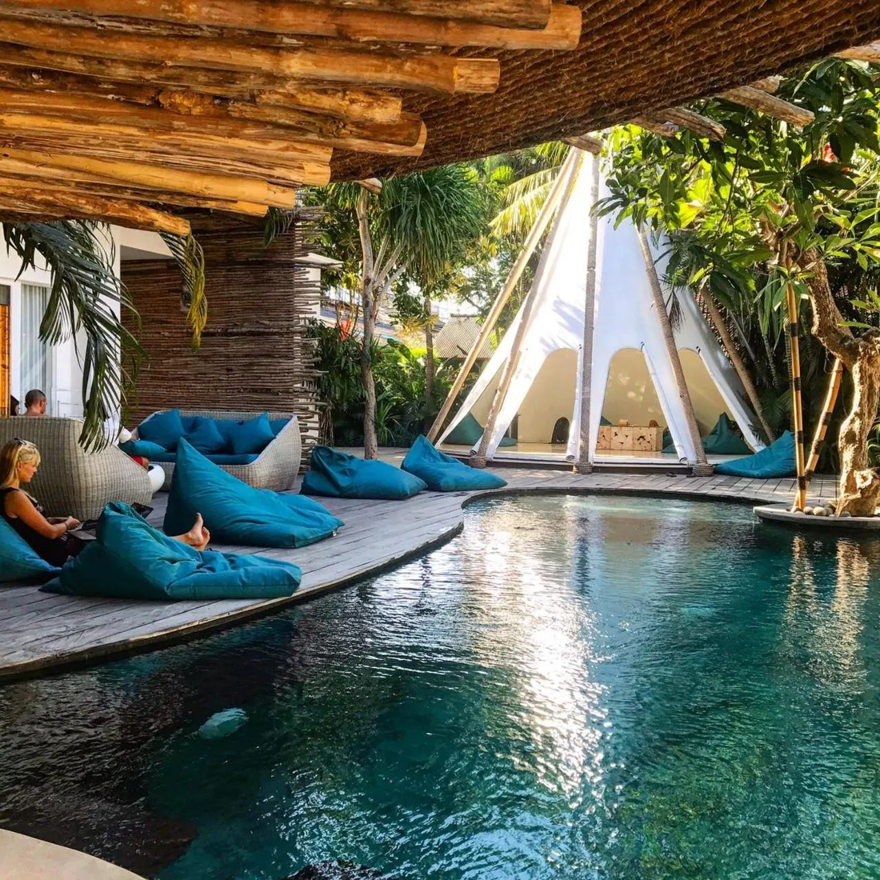 Seating area in The Green Room Seminyak