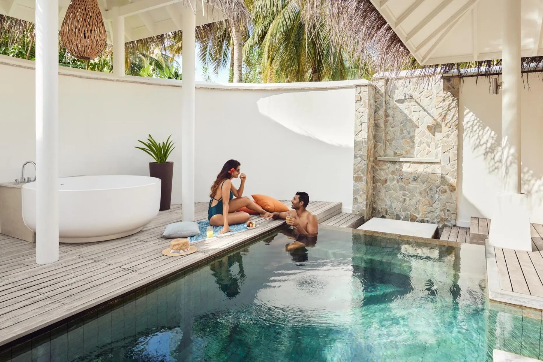 Patio in LUX* South Ari Atoll Resort & Villas