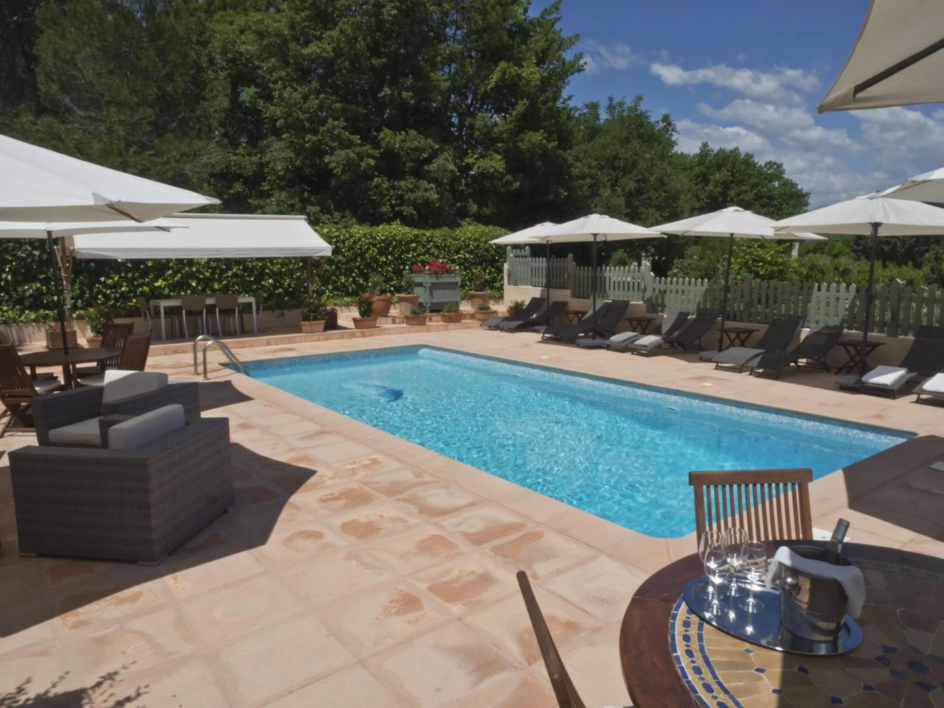 Pool view in La Bégude Du Pascouren
