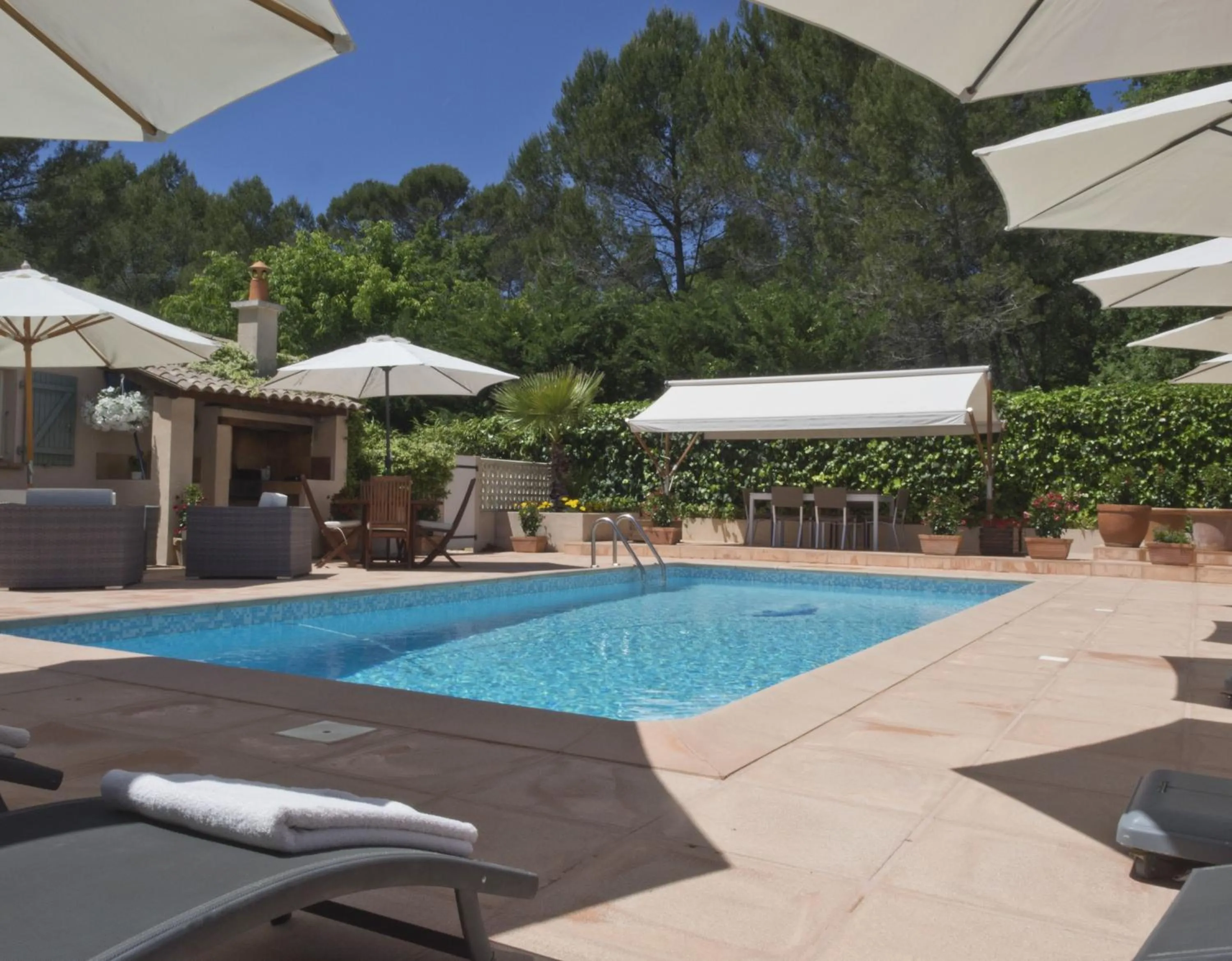 Pool view in La Bégude Du Pascouren