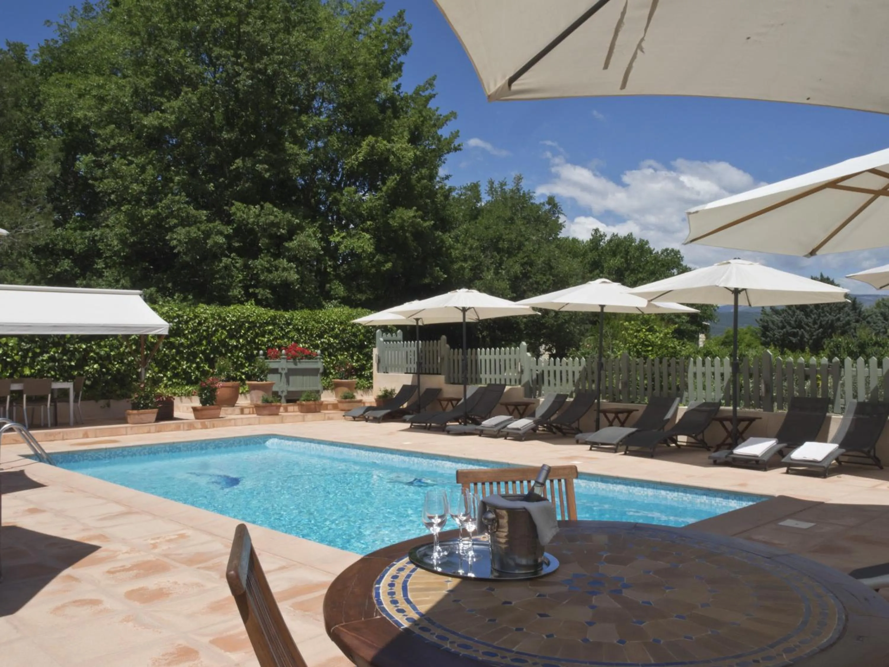 Pool view in La Bégude Du Pascouren