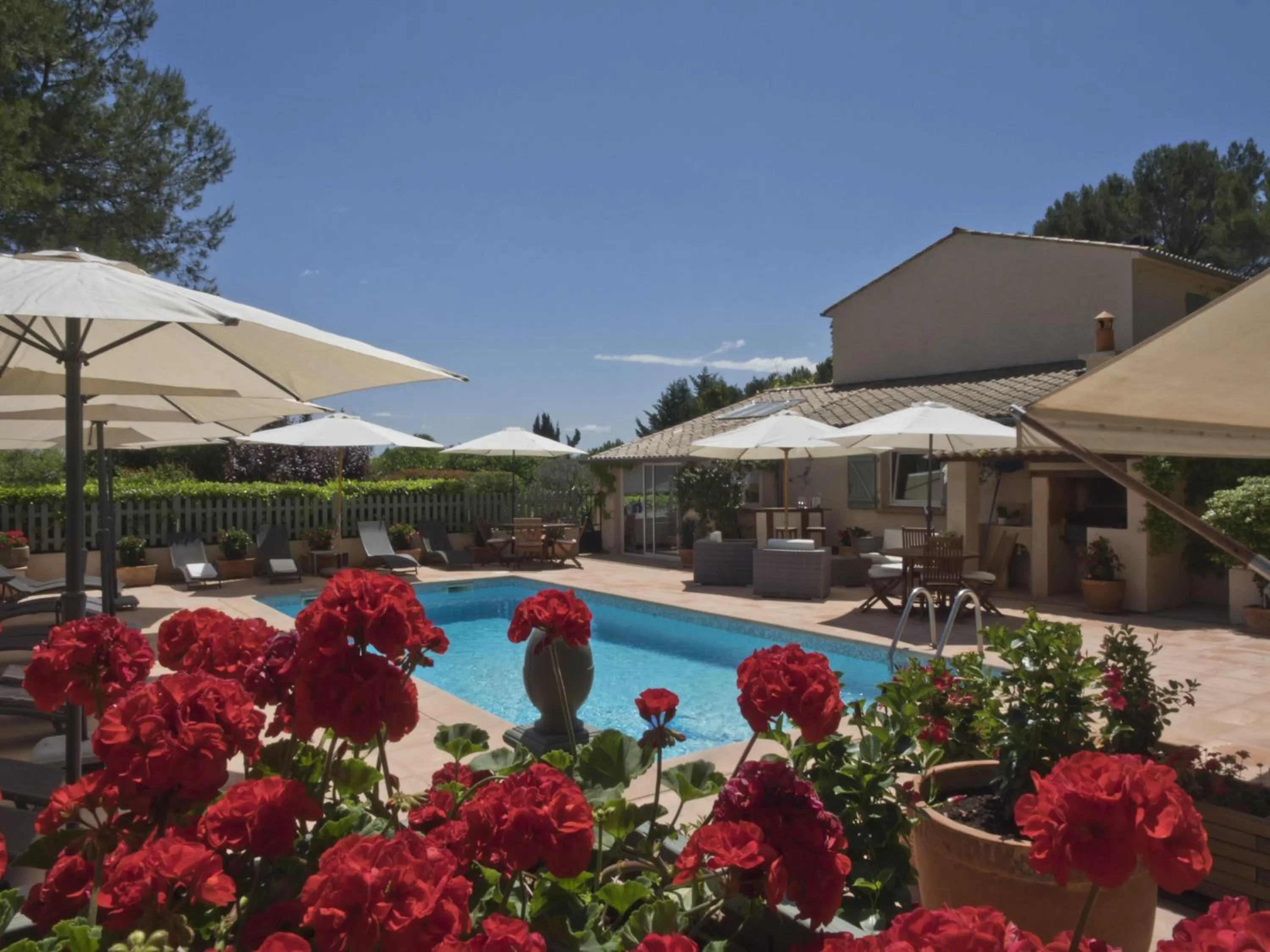 Pool view in La Bégude Du Pascouren