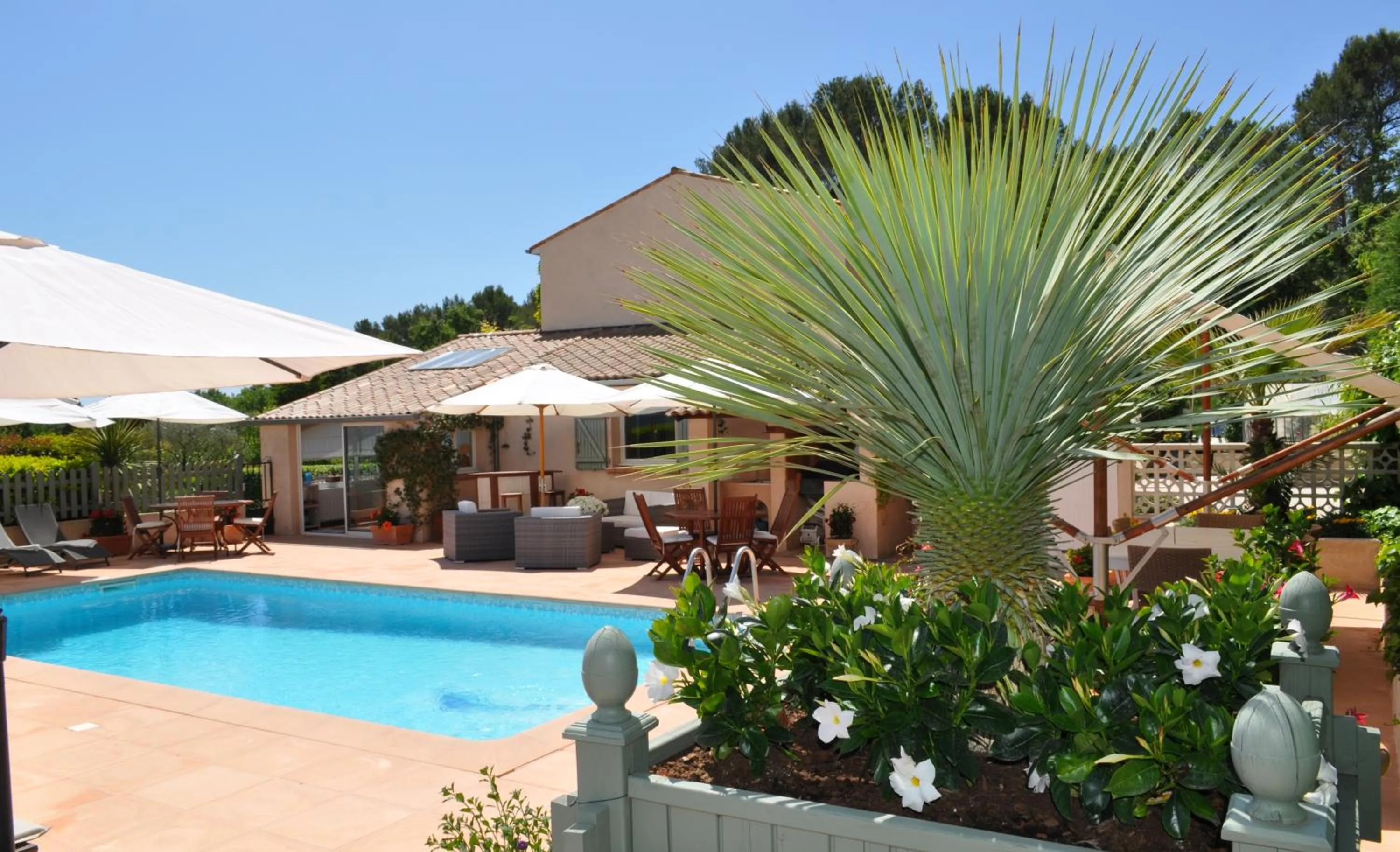 Pool view in La Bégude Du Pascouren