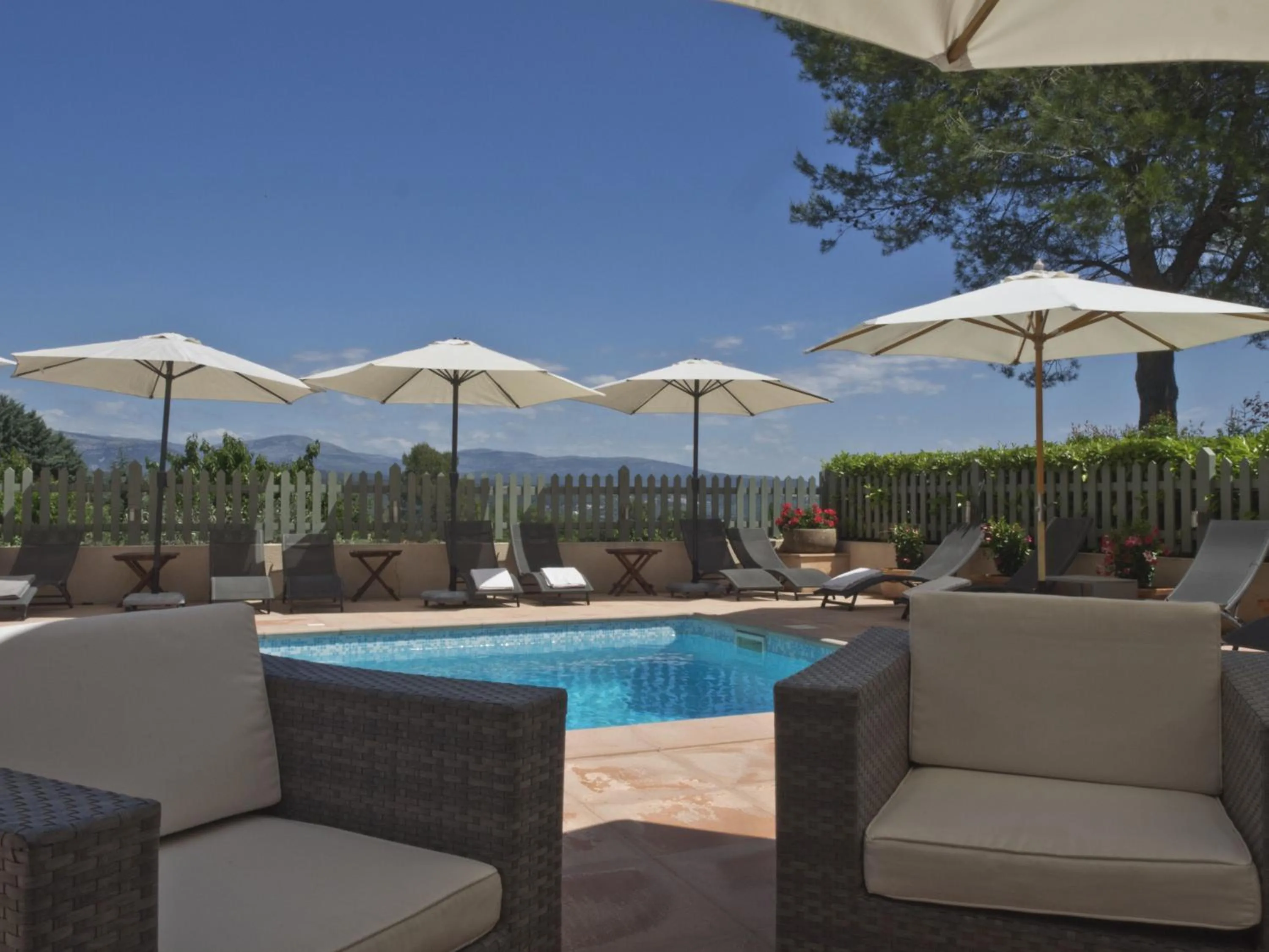 Pool view in La Bégude Du Pascouren
