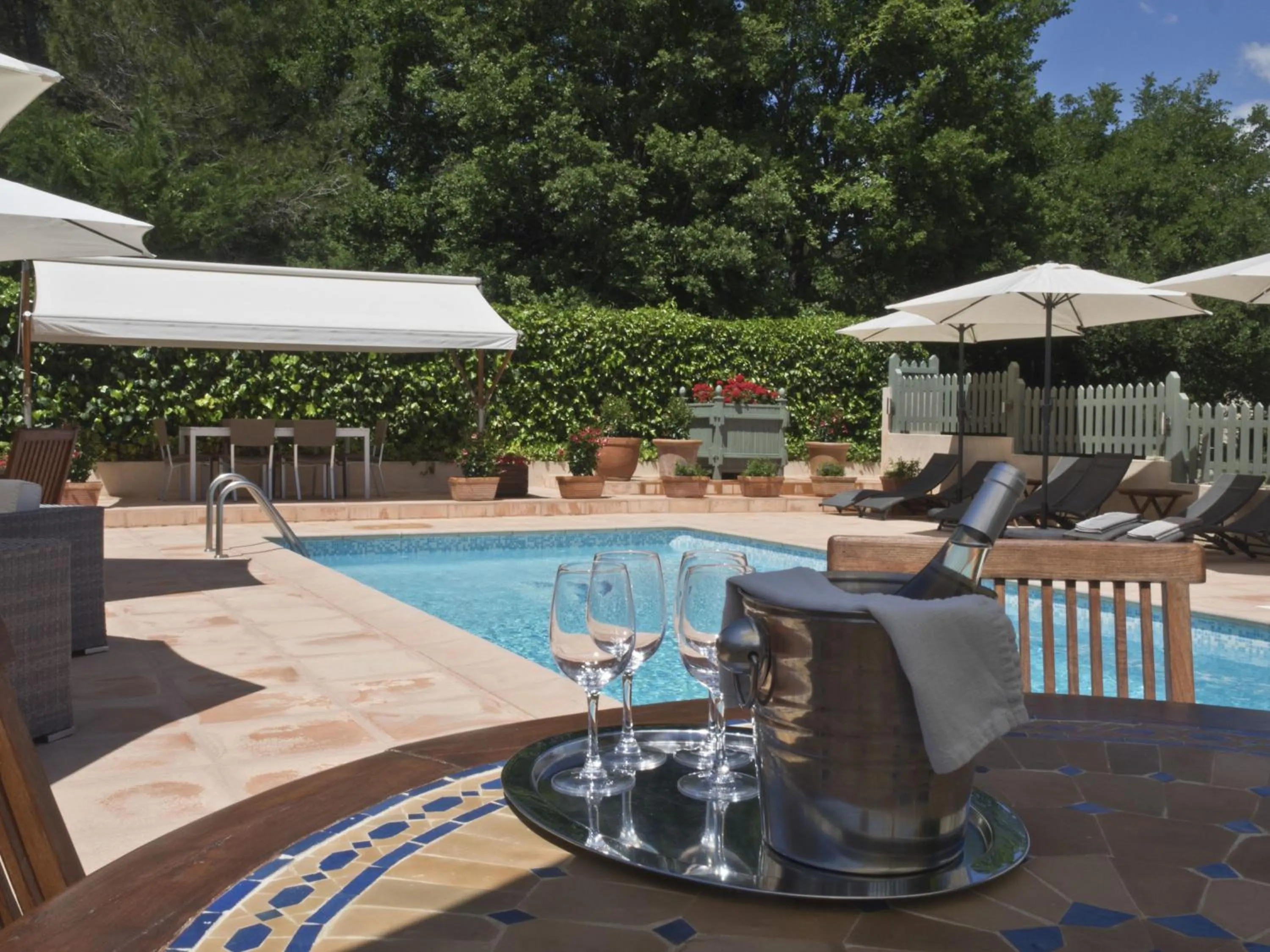 Pool view in La Bégude Du Pascouren