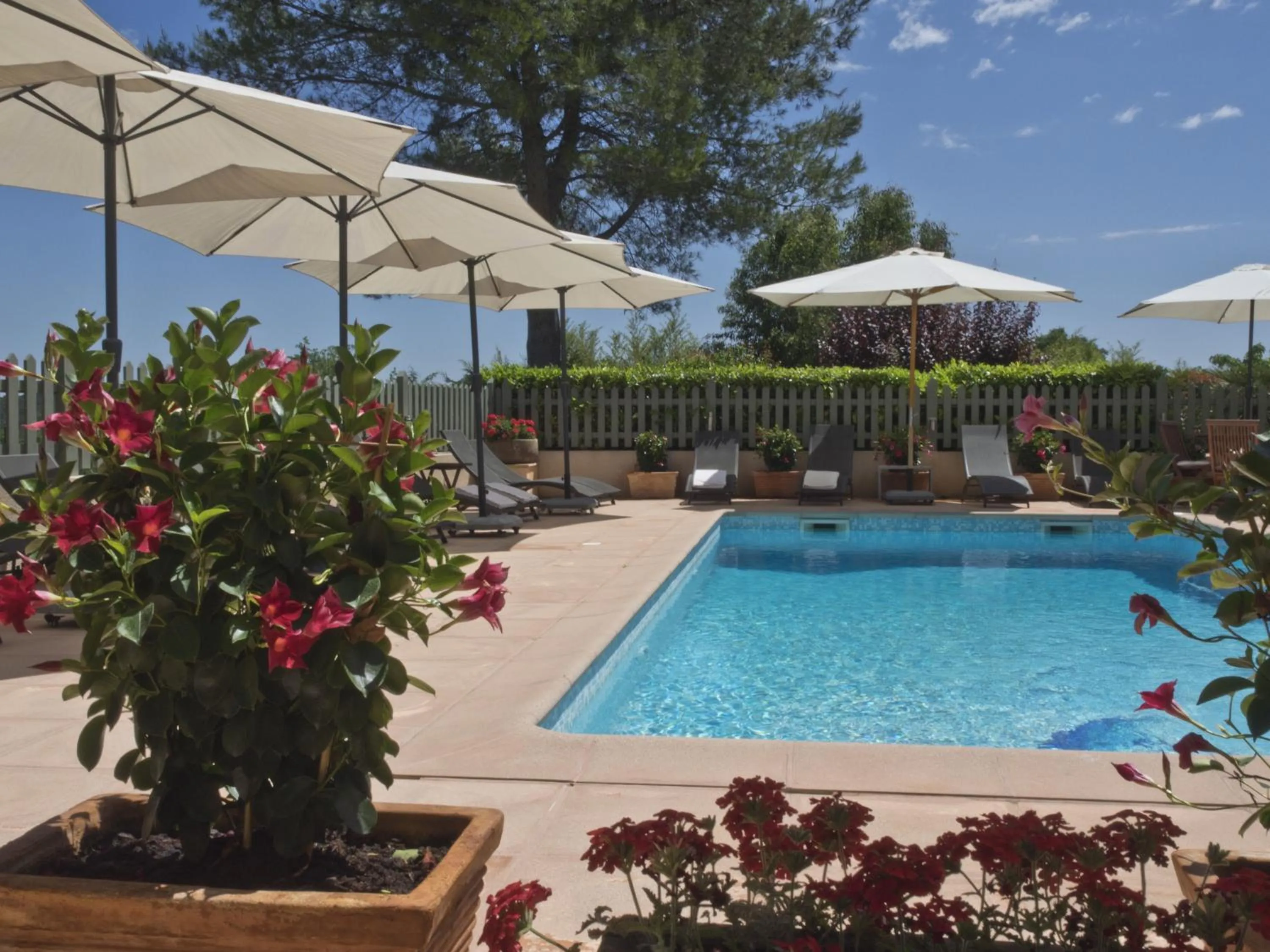 Pool view in La Bégude Du Pascouren