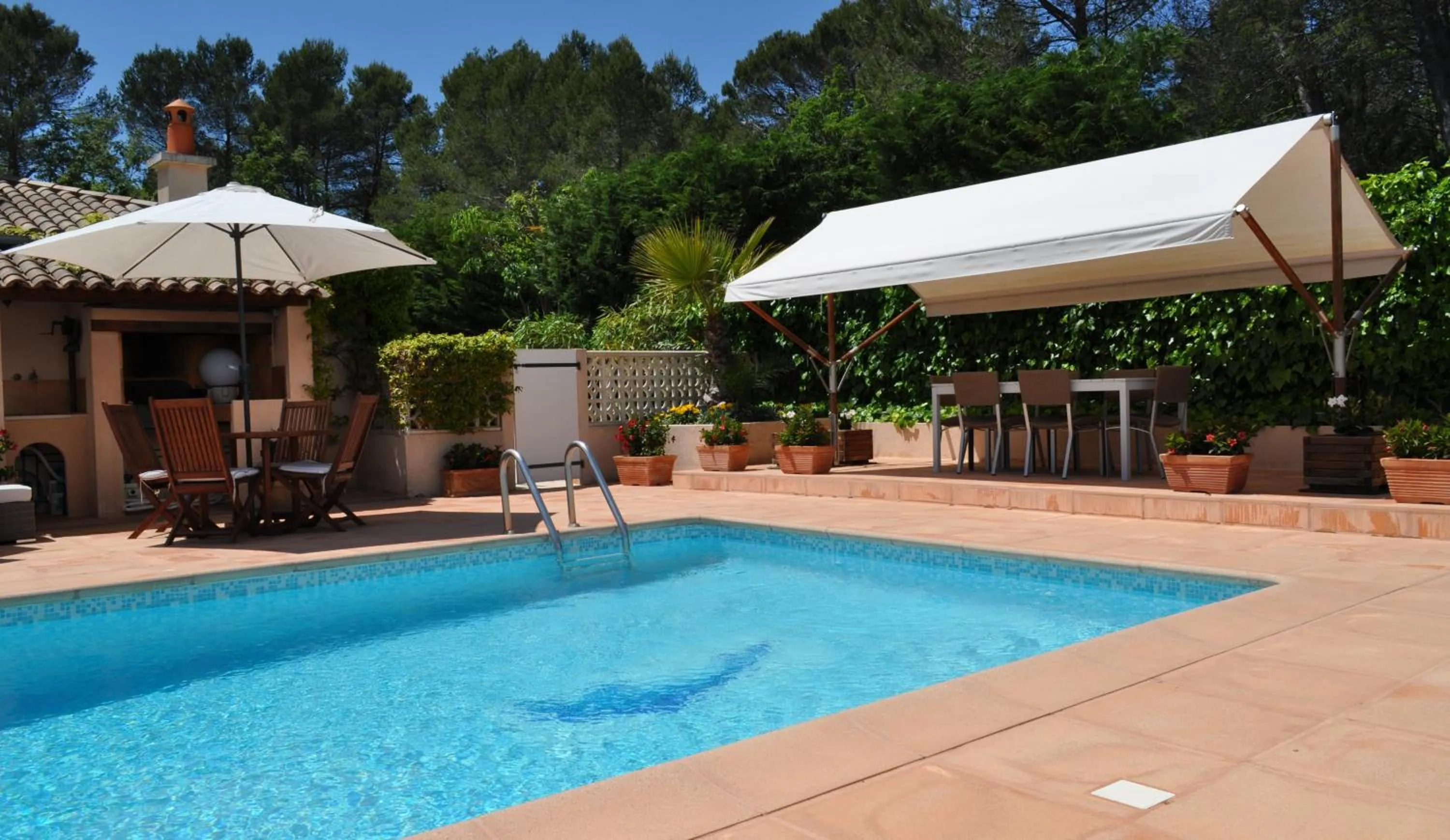 Pool view in La Bégude Du Pascouren