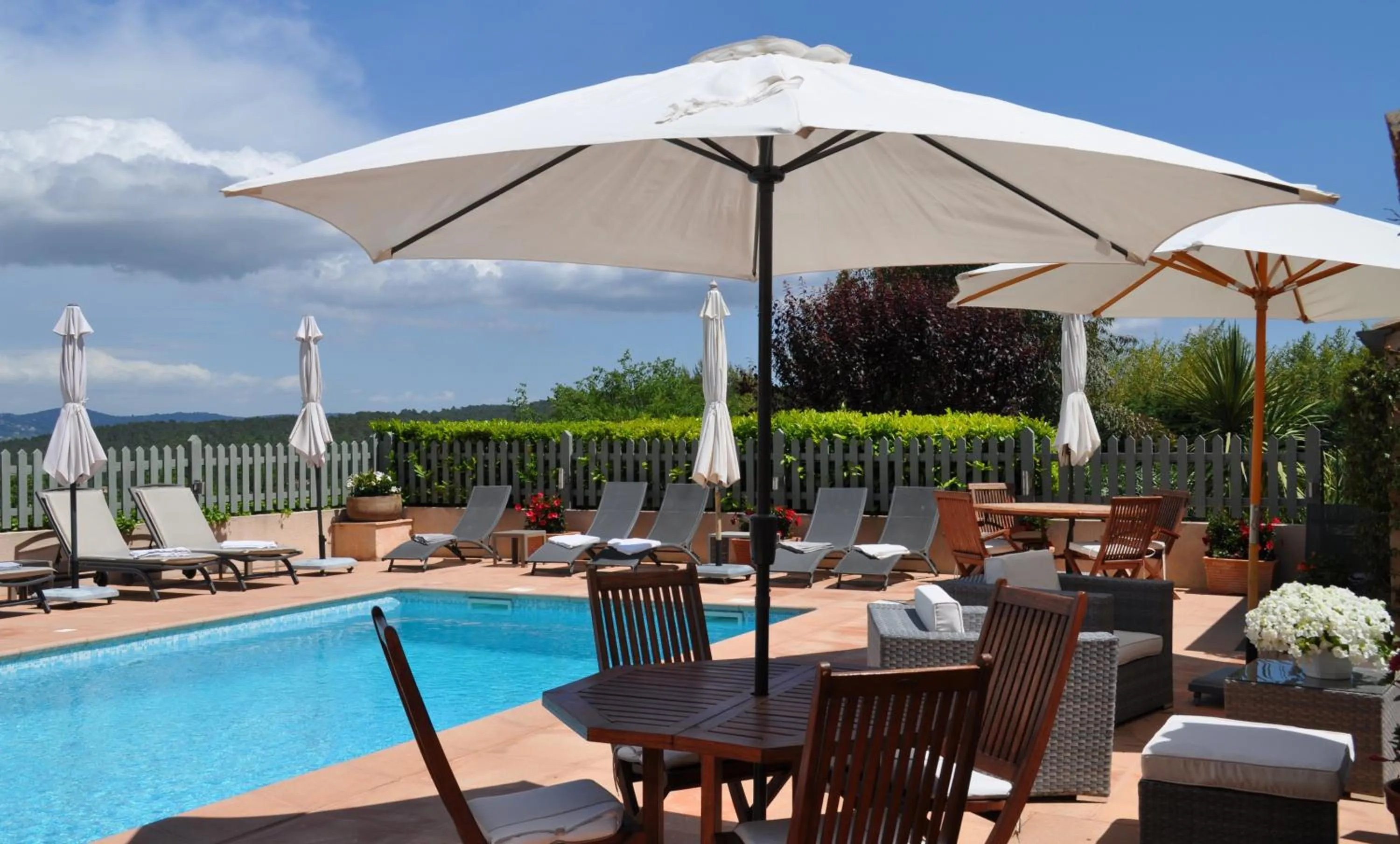 Pool view in La Bégude Du Pascouren