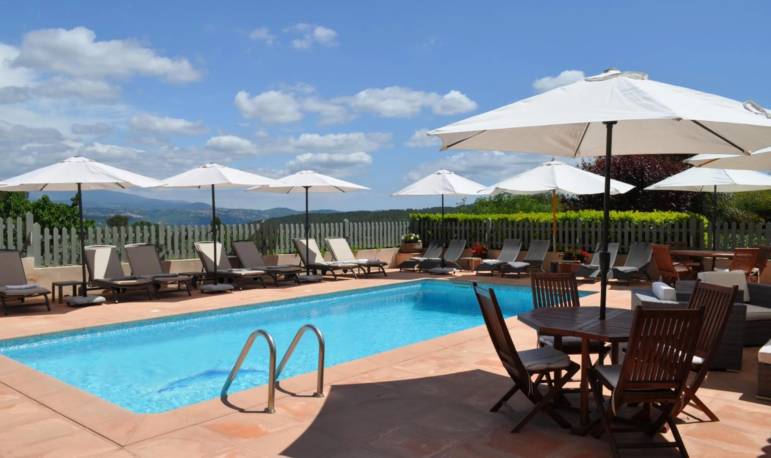 Pool view in La Bégude Du Pascouren