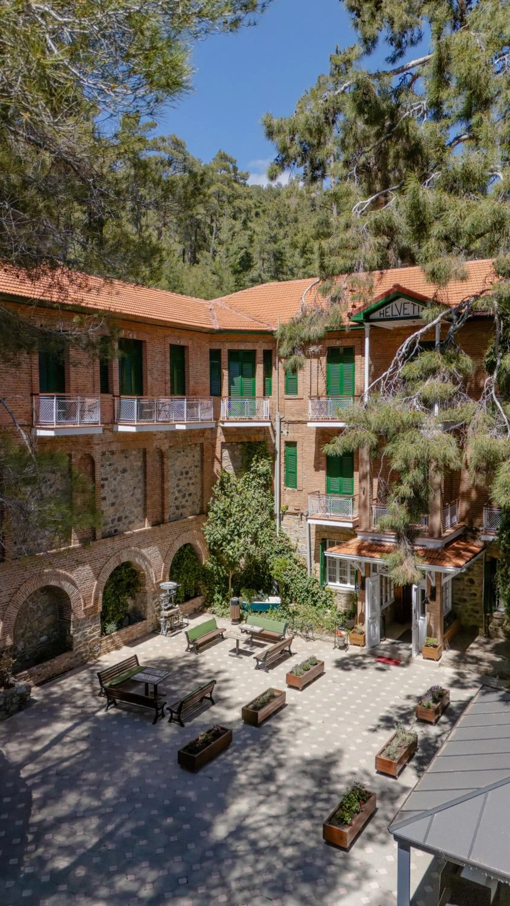 Property building in New Helvetia Historic Hotel