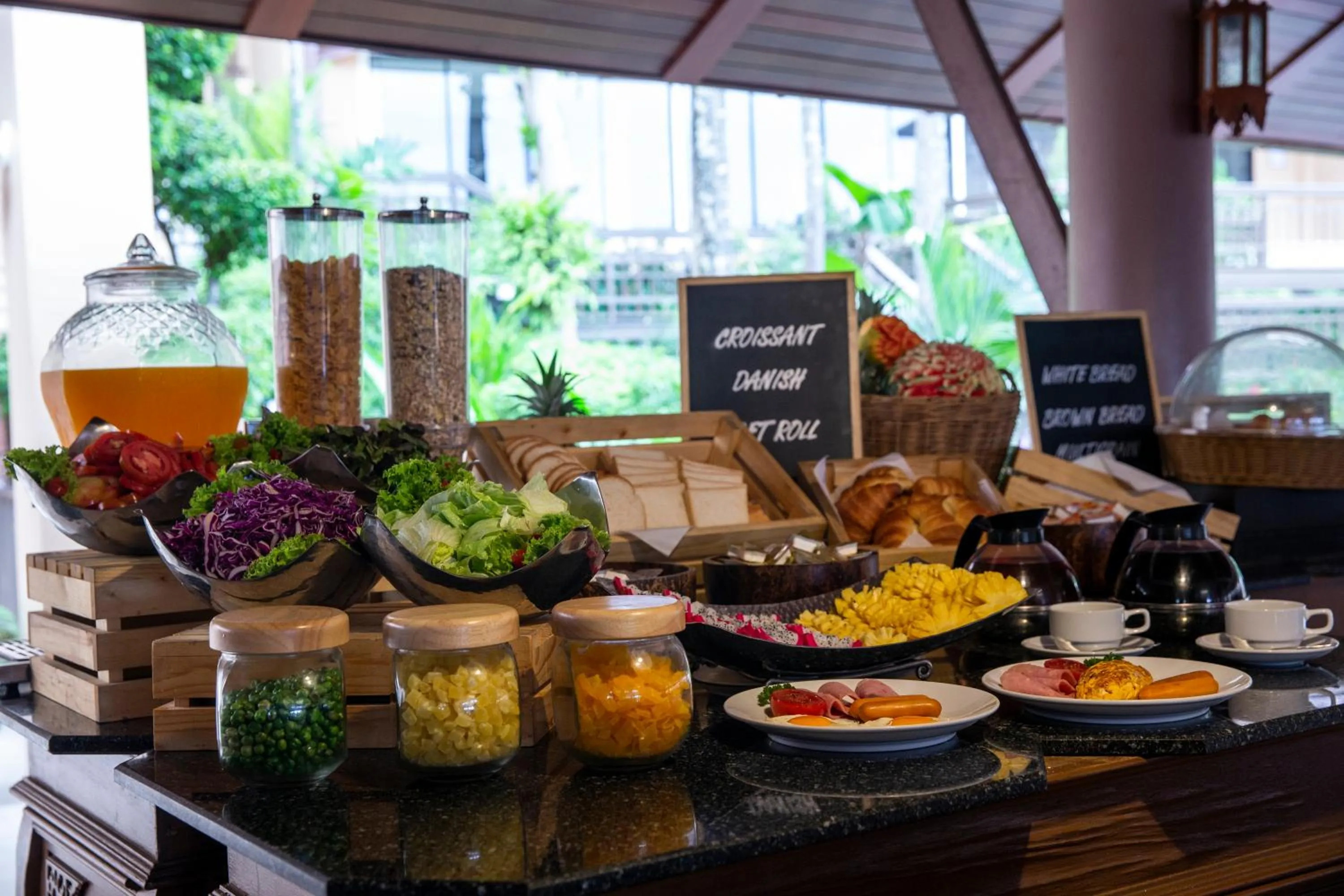 Buffet breakfast in Chanalai Garden Resort, Kata Beach