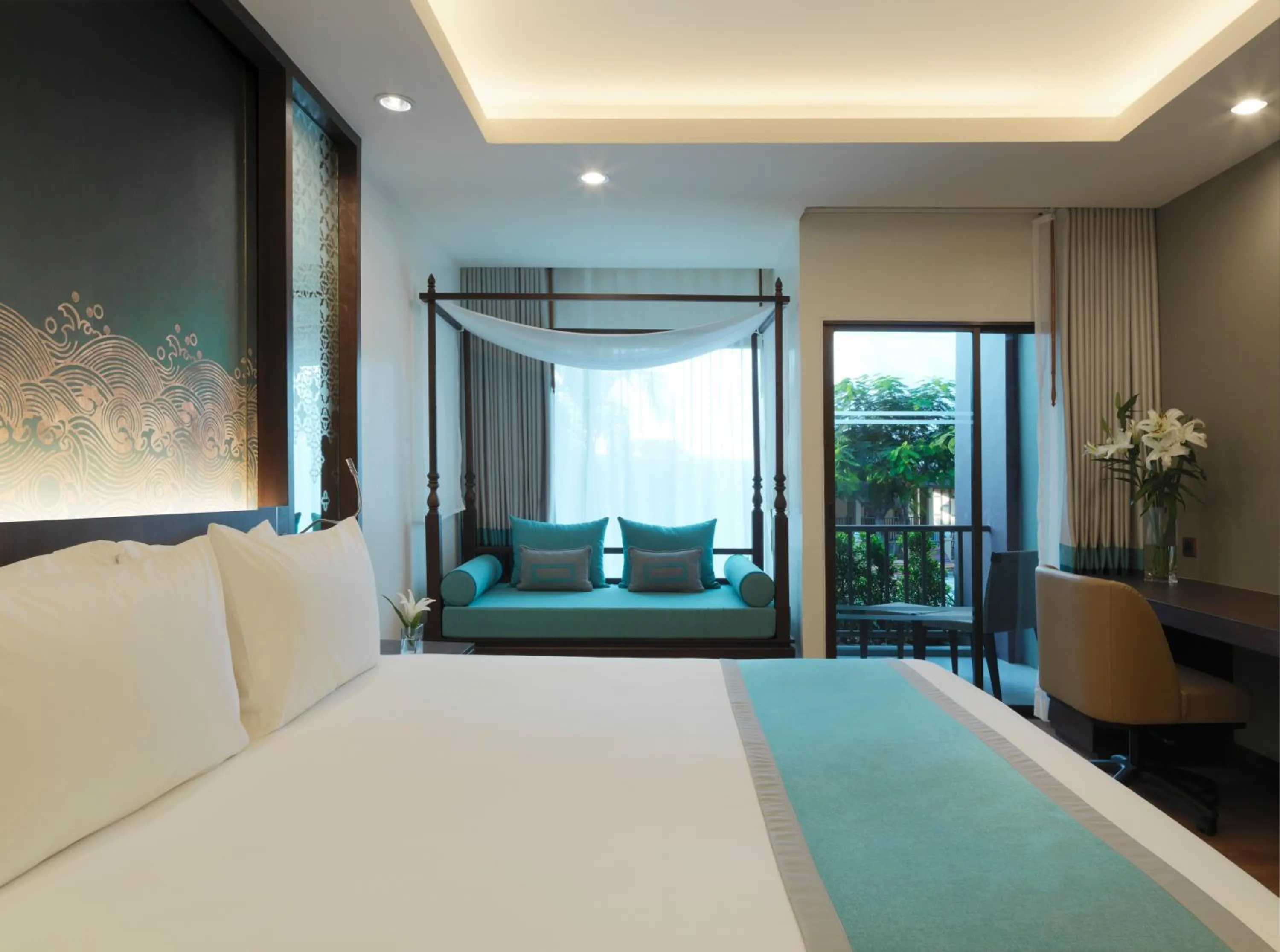 Seating area, Bed in Chanalai Garden Resort, Kata Beach