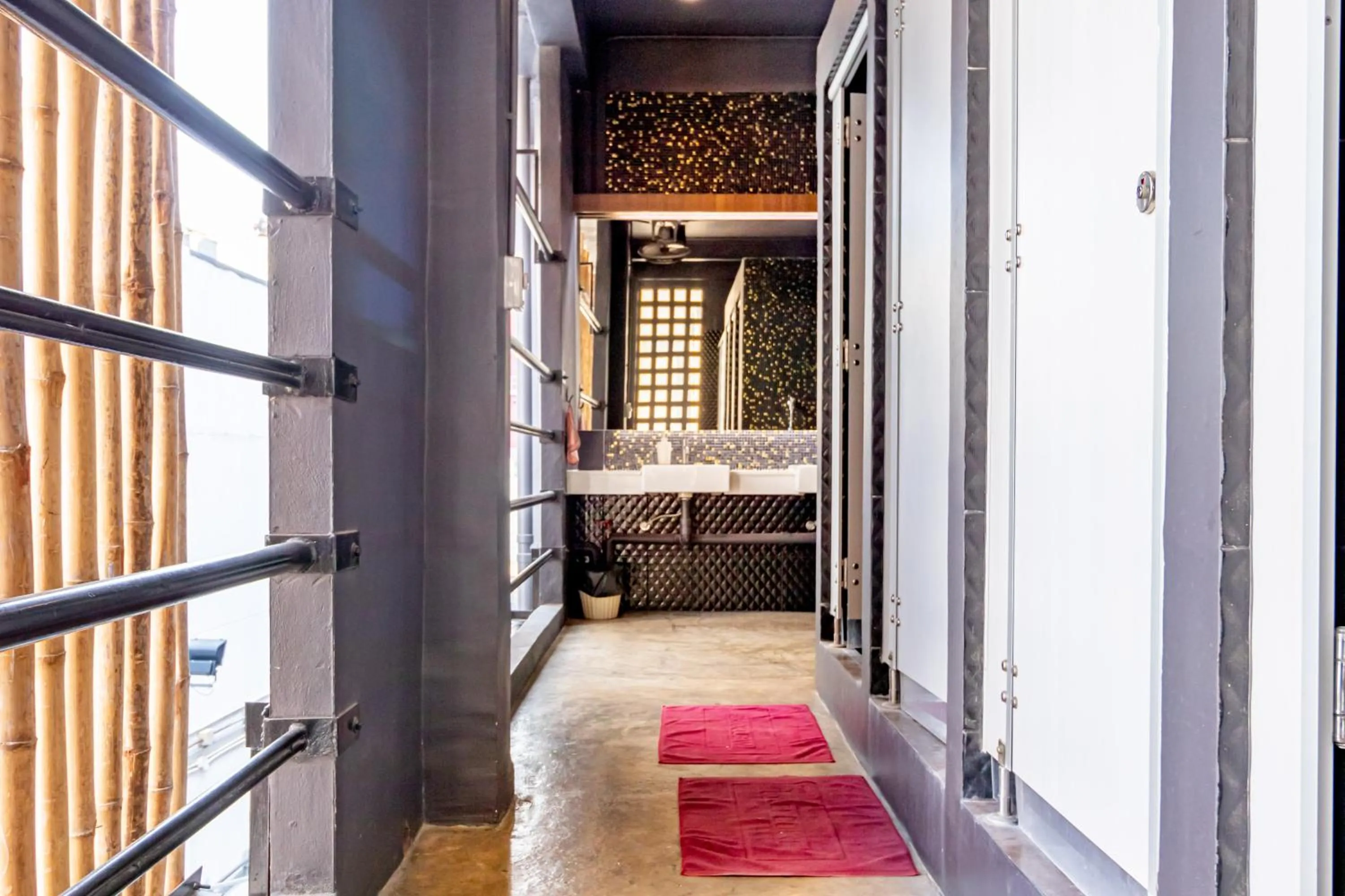 Bathroom, Bed in CLOUD on Saladaeng Silom Hostel Bangkok