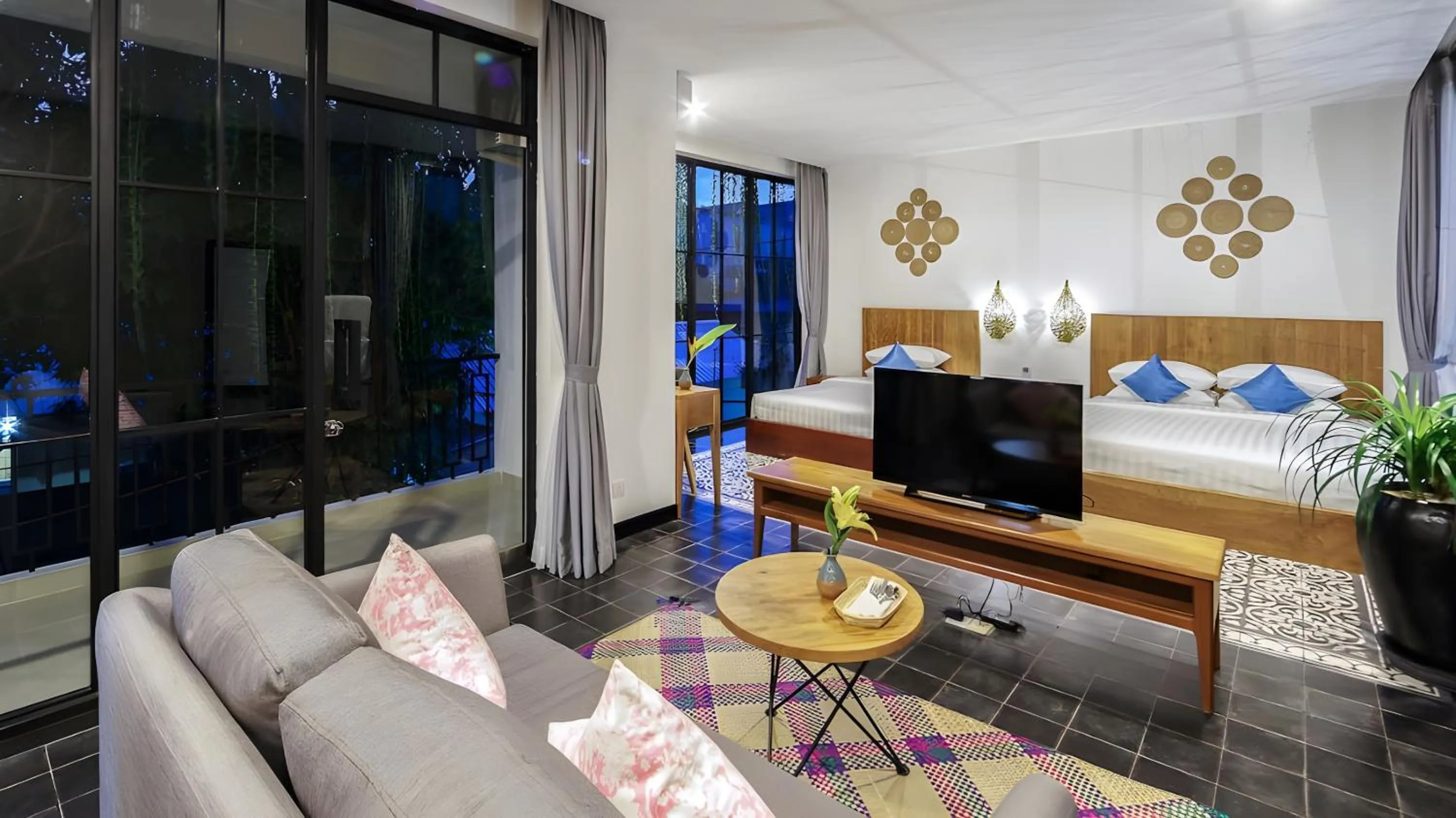 Seating area in Vihara The City of Temples