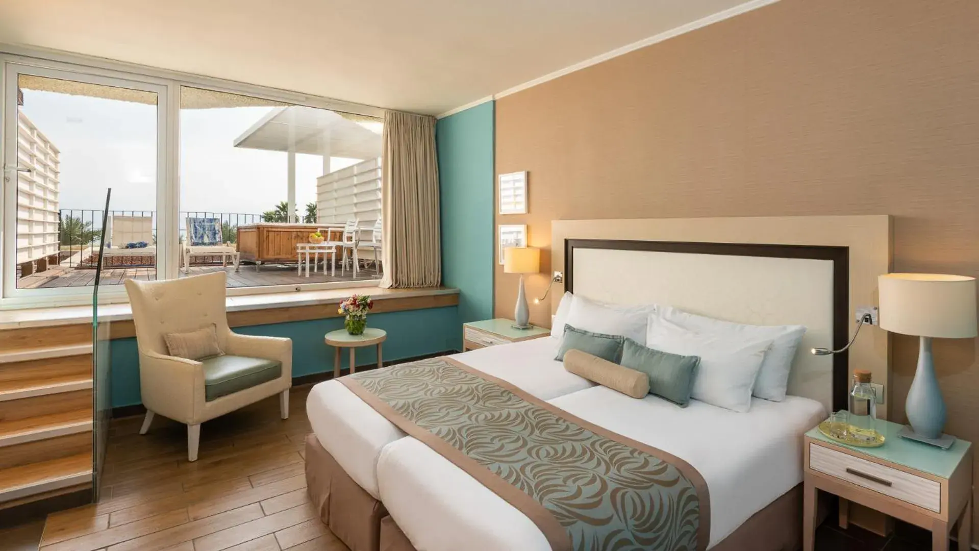 Bedroom, Bed in Herods Dead Sea – A Premium Collection by Fattal Hotels Bedroom, Bed in Herods Dead Sea – A Premium Collection by Fattal Hotels