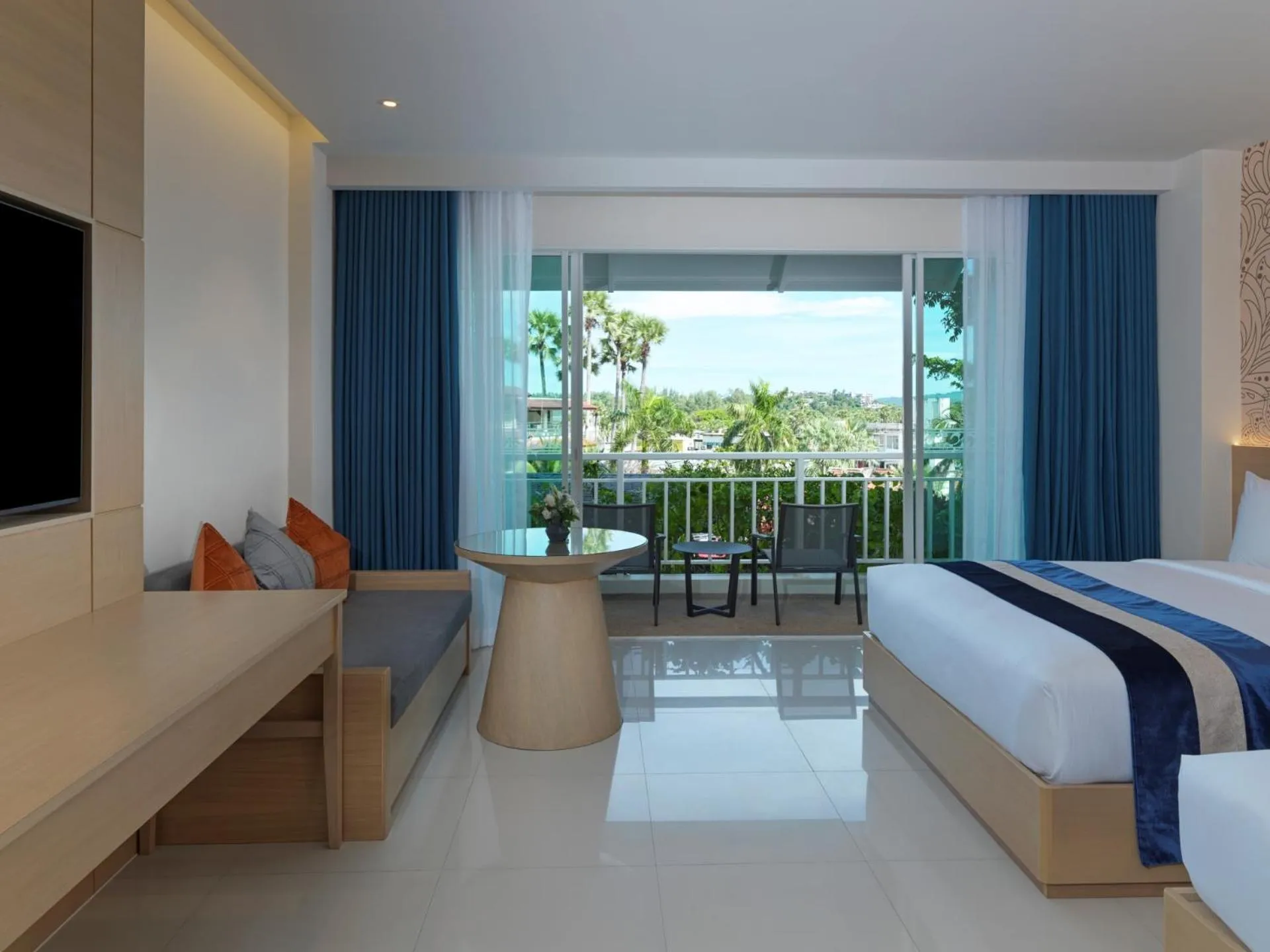 View (from property/room), Bed in Chanalai Flora Resort, Kata Beach