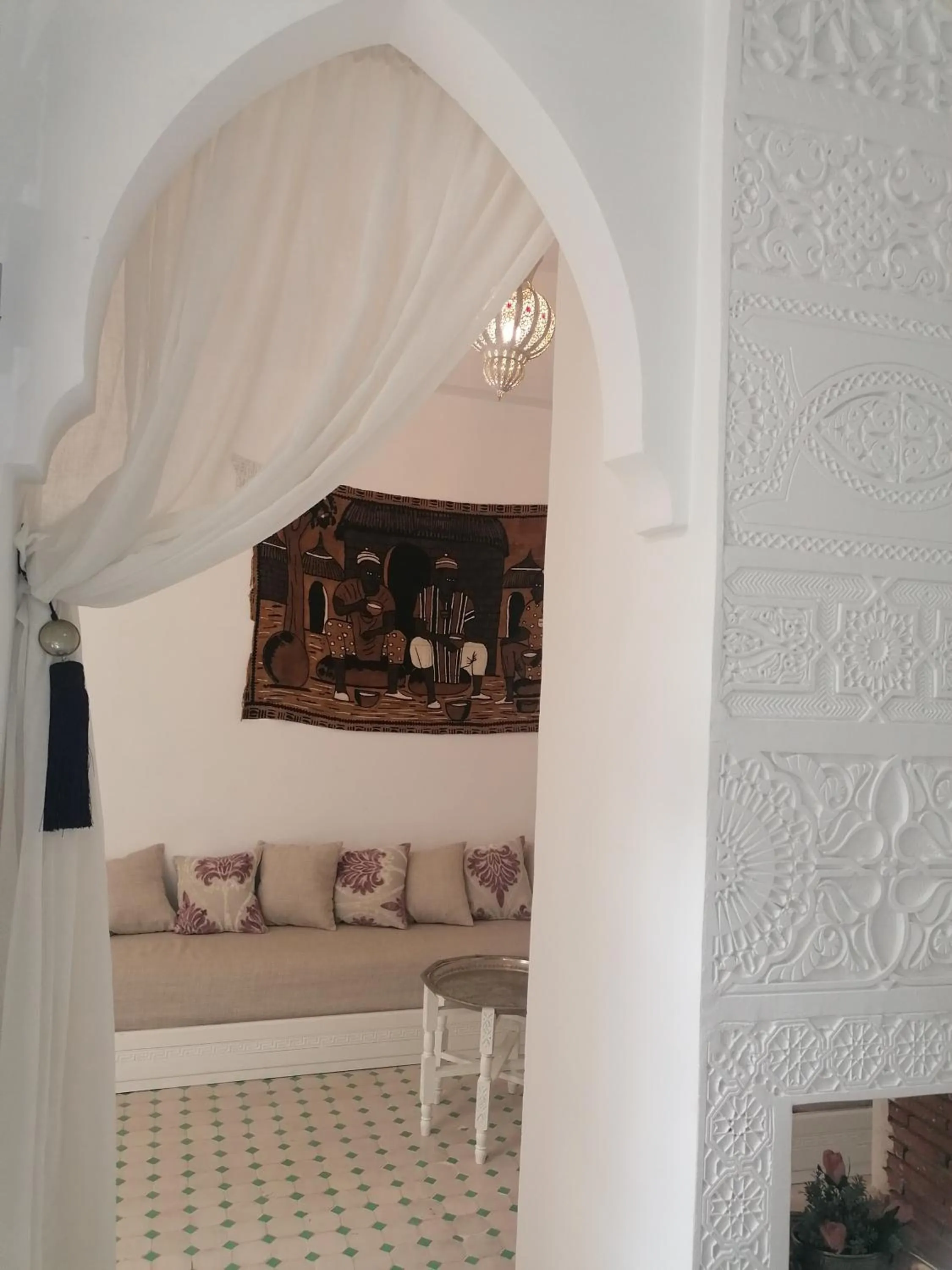 Living room in Riad El Arco ROOFTOP POOL & Spa
