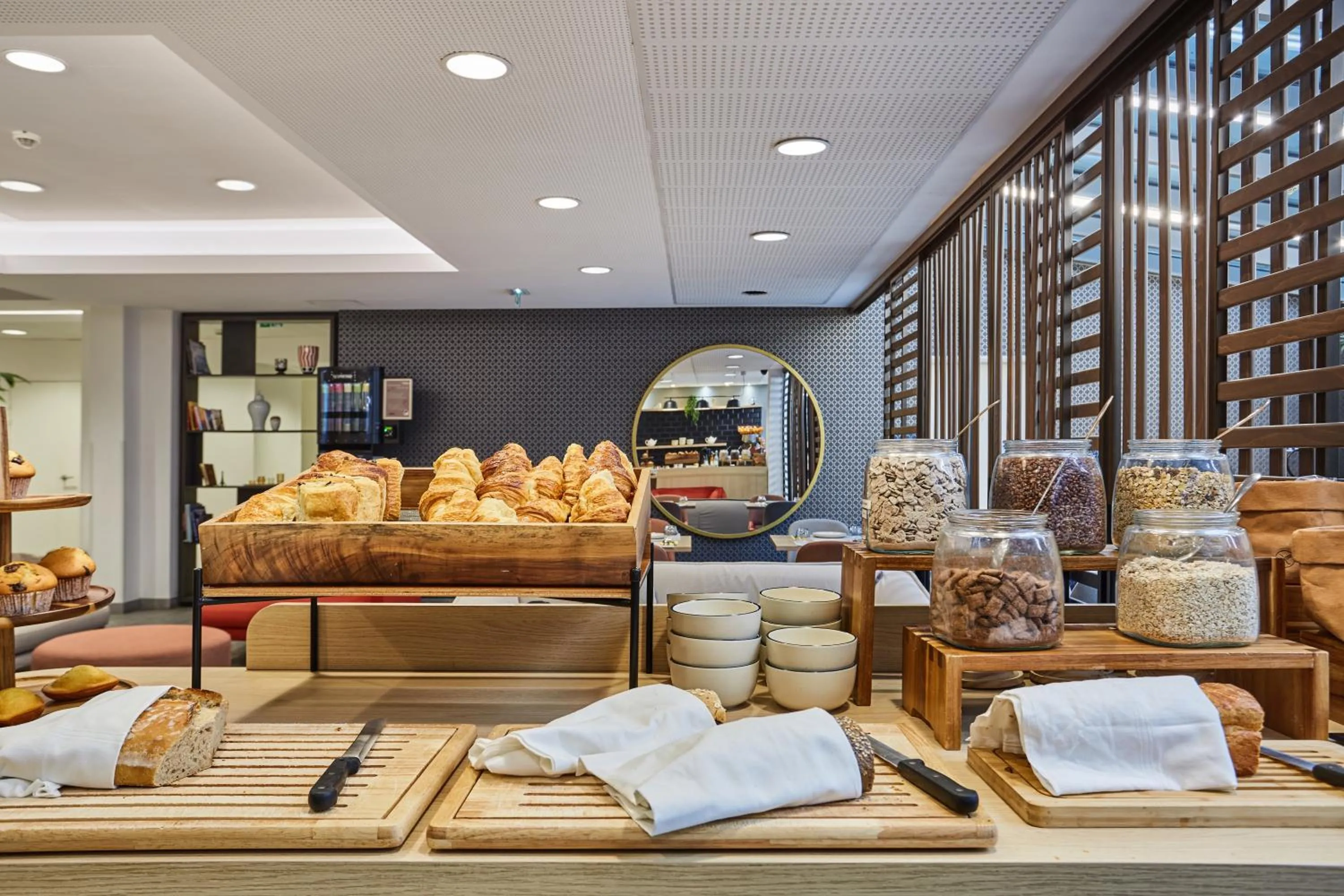 Buffet breakfast in Appart Hotel Odalys City Paris Montmartre