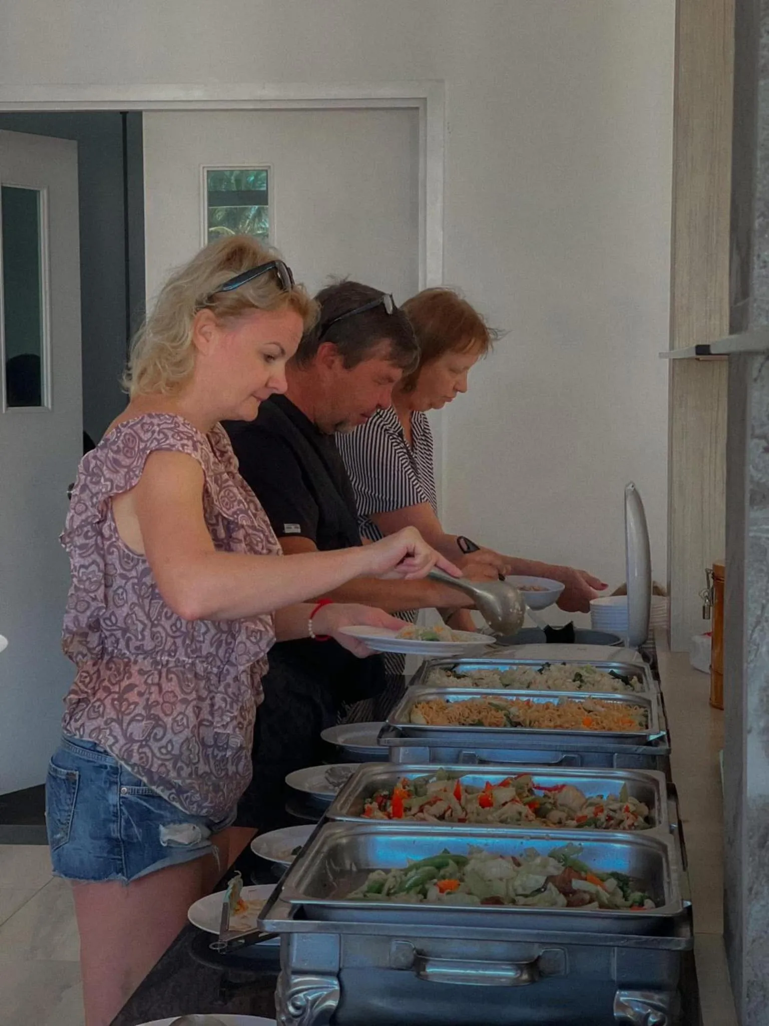 Buffet breakfast in Kaibae Hut Resort