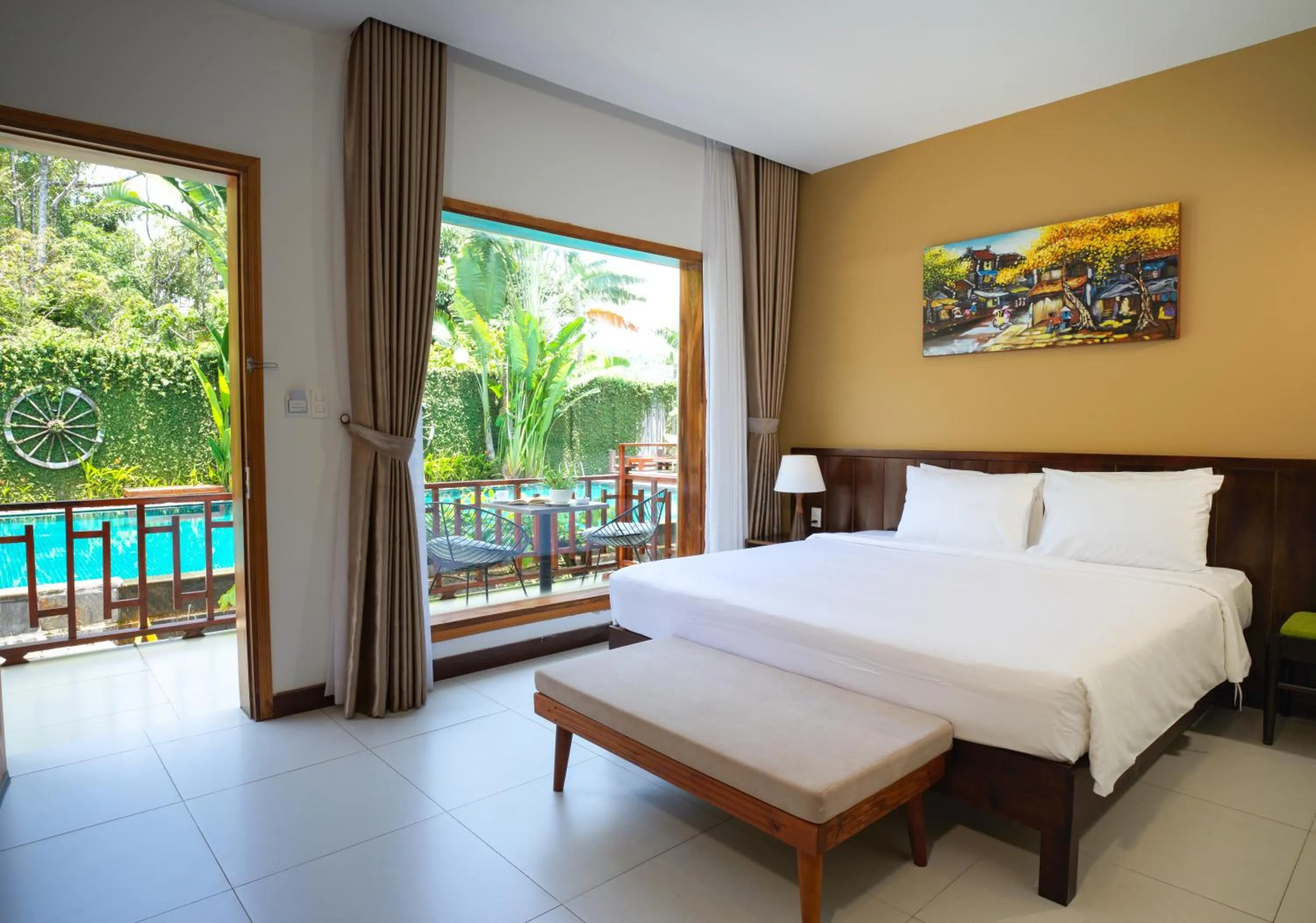 Bed in Nadine Phu Quoc Resort & Spa
