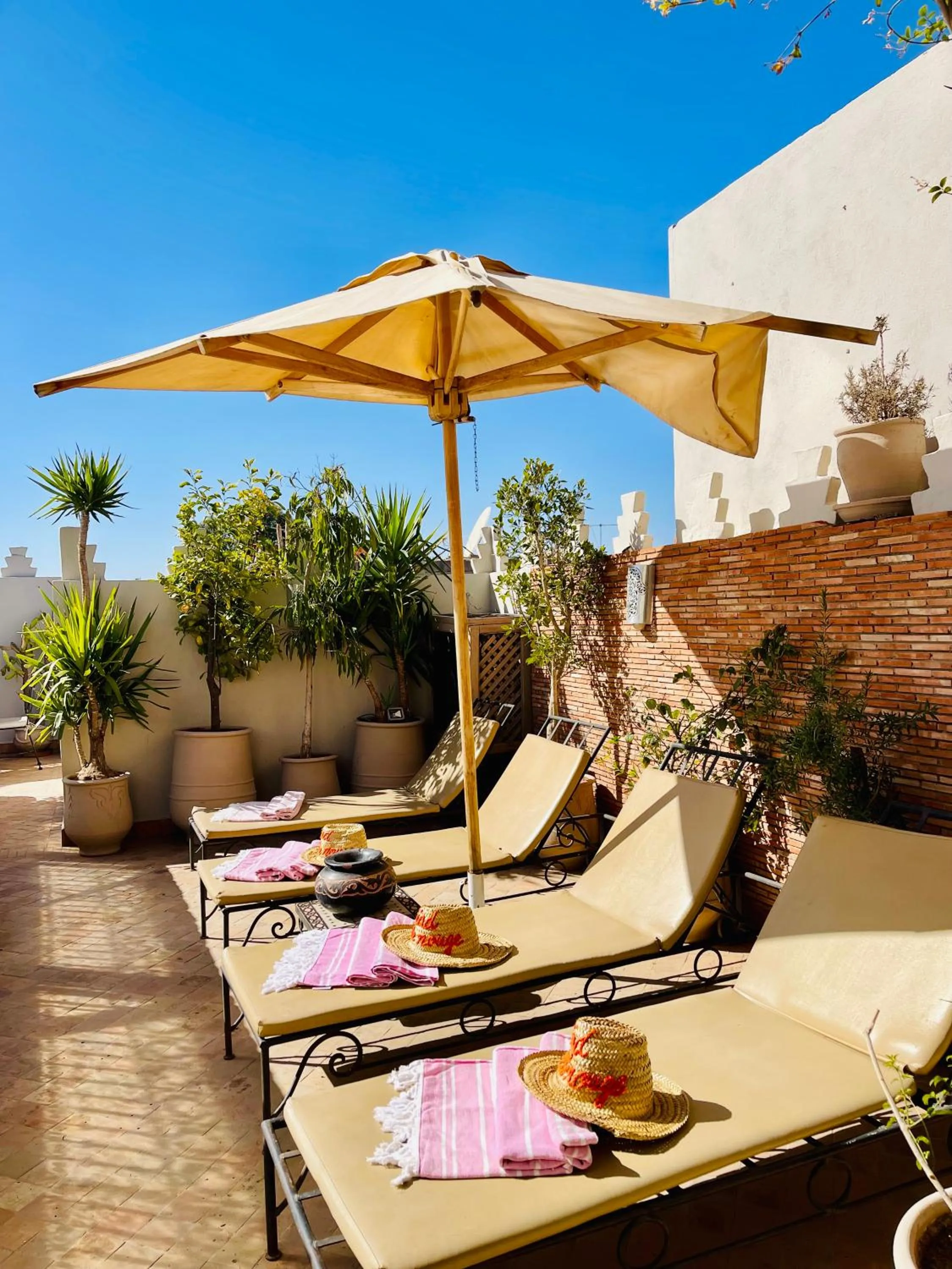 sunbed in Riad La Porte Rouge By La Siredrah