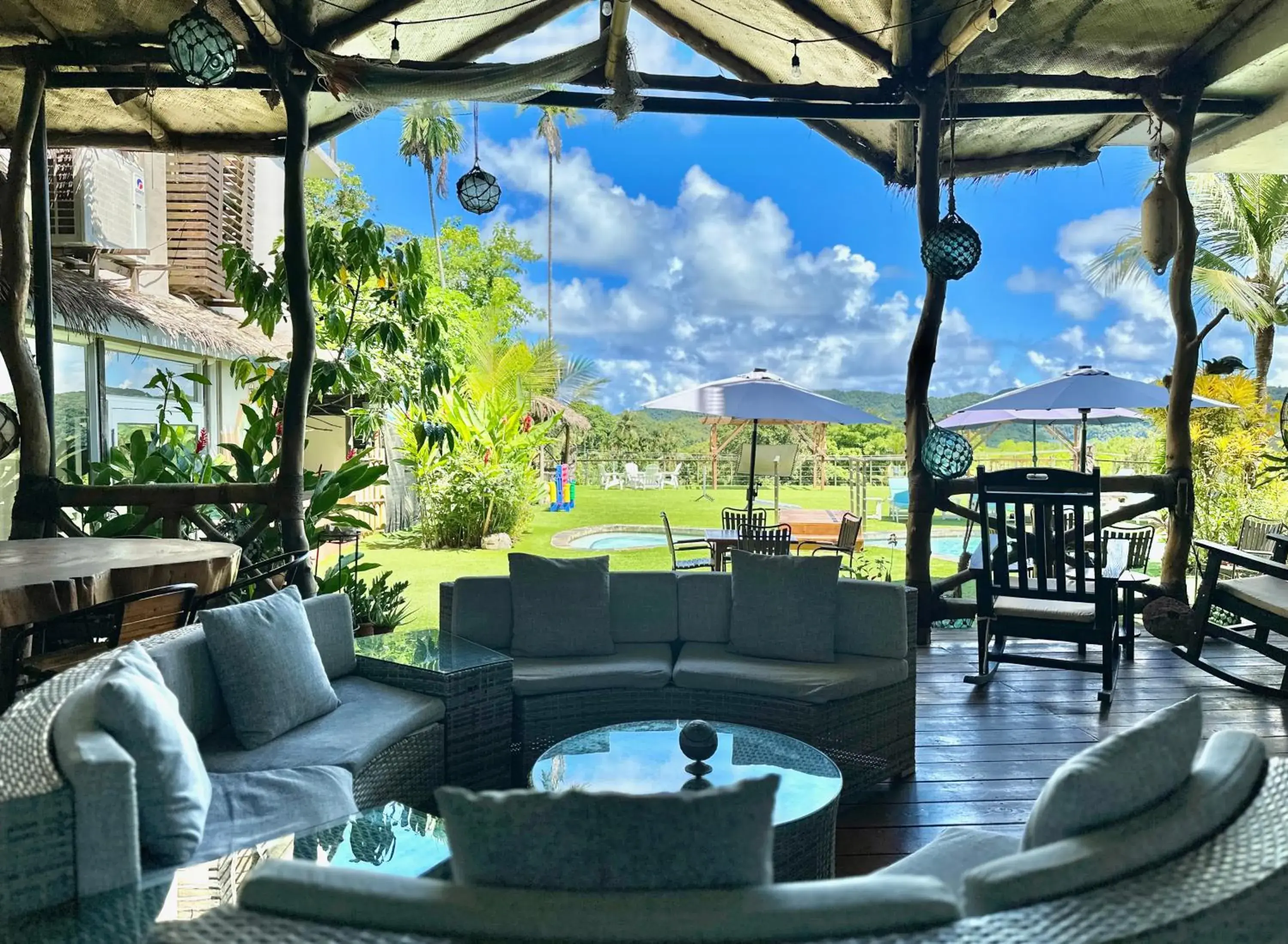 Pool view in Palau Central Hotel Pool view in Palau Central Hotel