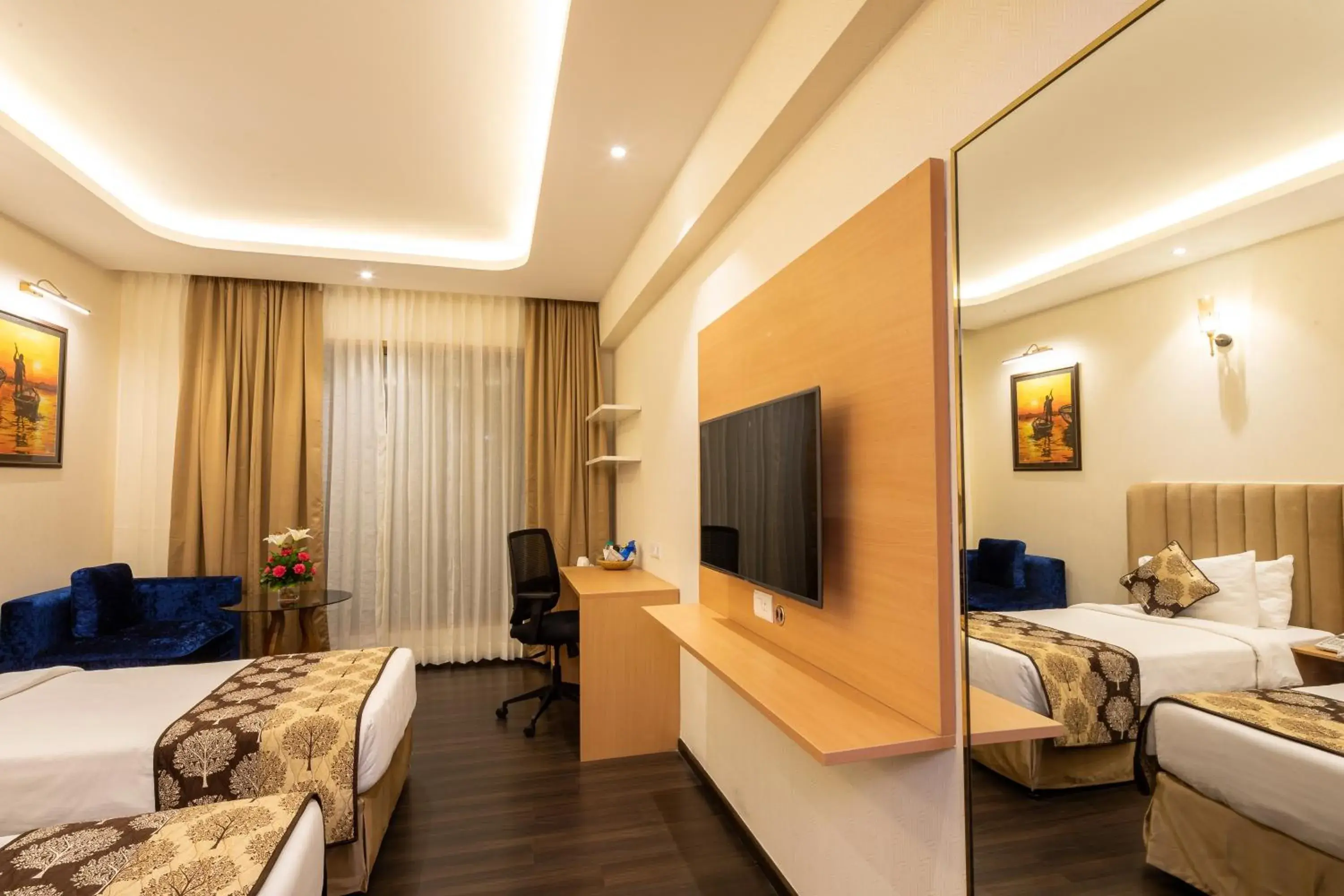 View (from property/room), Bed in Goldfinch Hotel Mangalore View (from property/room), Bed in Goldfinch Hotel Mangalore