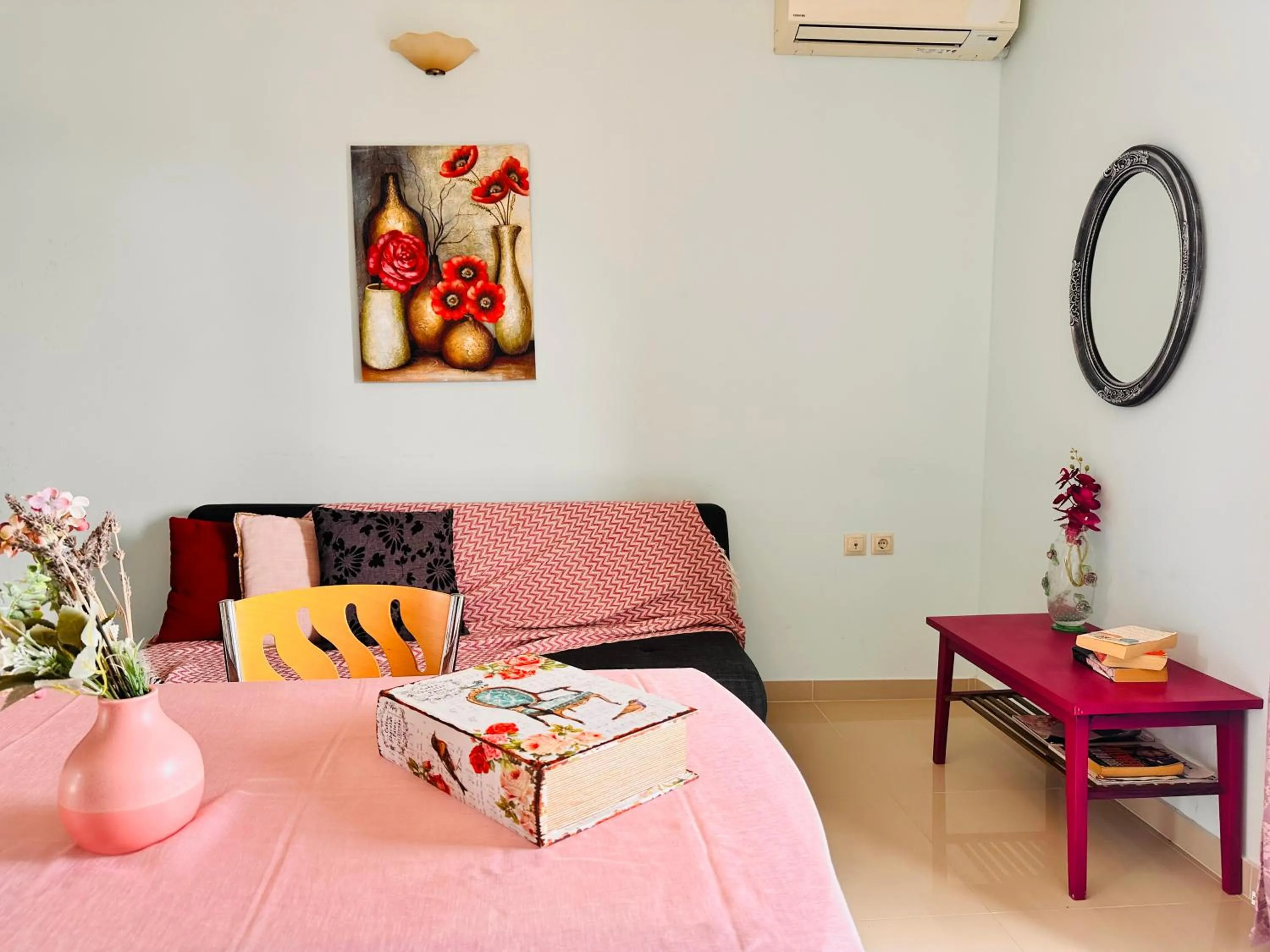 Bed in Infinity blue beach apartments - Renovated Apartments 2 Minutes from the Sea & Pool with Scenic Views