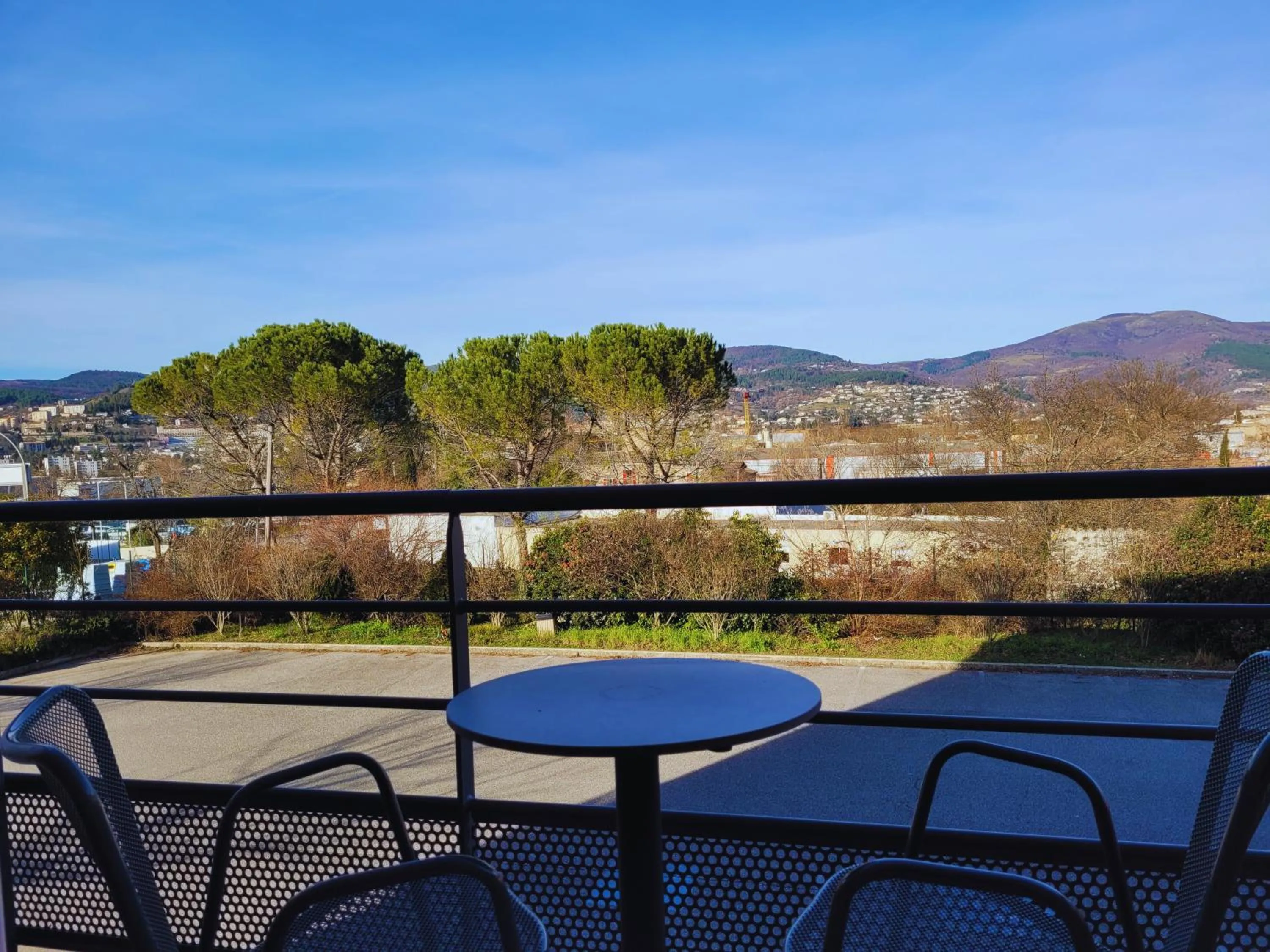 Balcony/Terrace in Hotel Restaurant Les Chataigniers