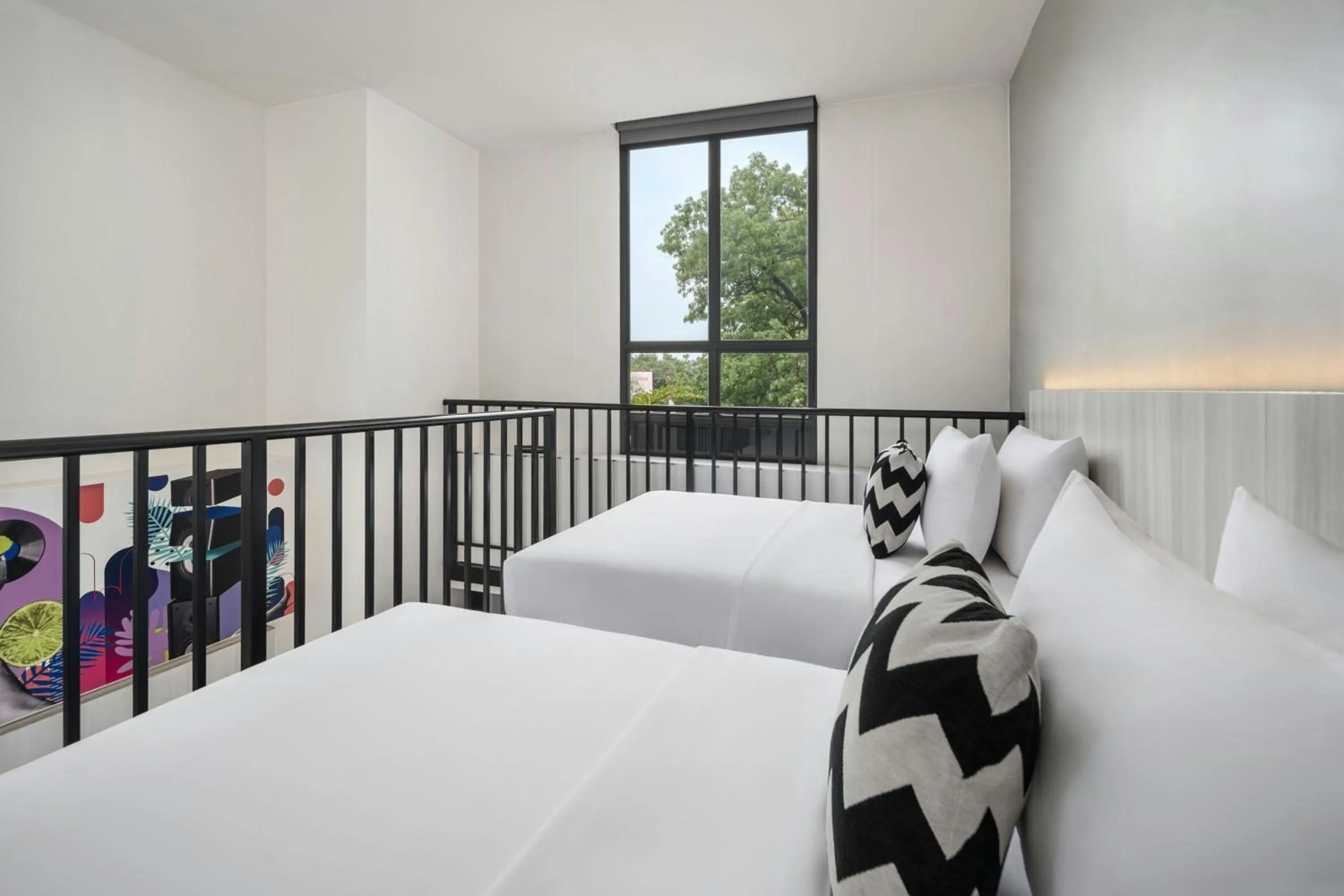 Photo of the whole room, Bed in MOXY Bandung