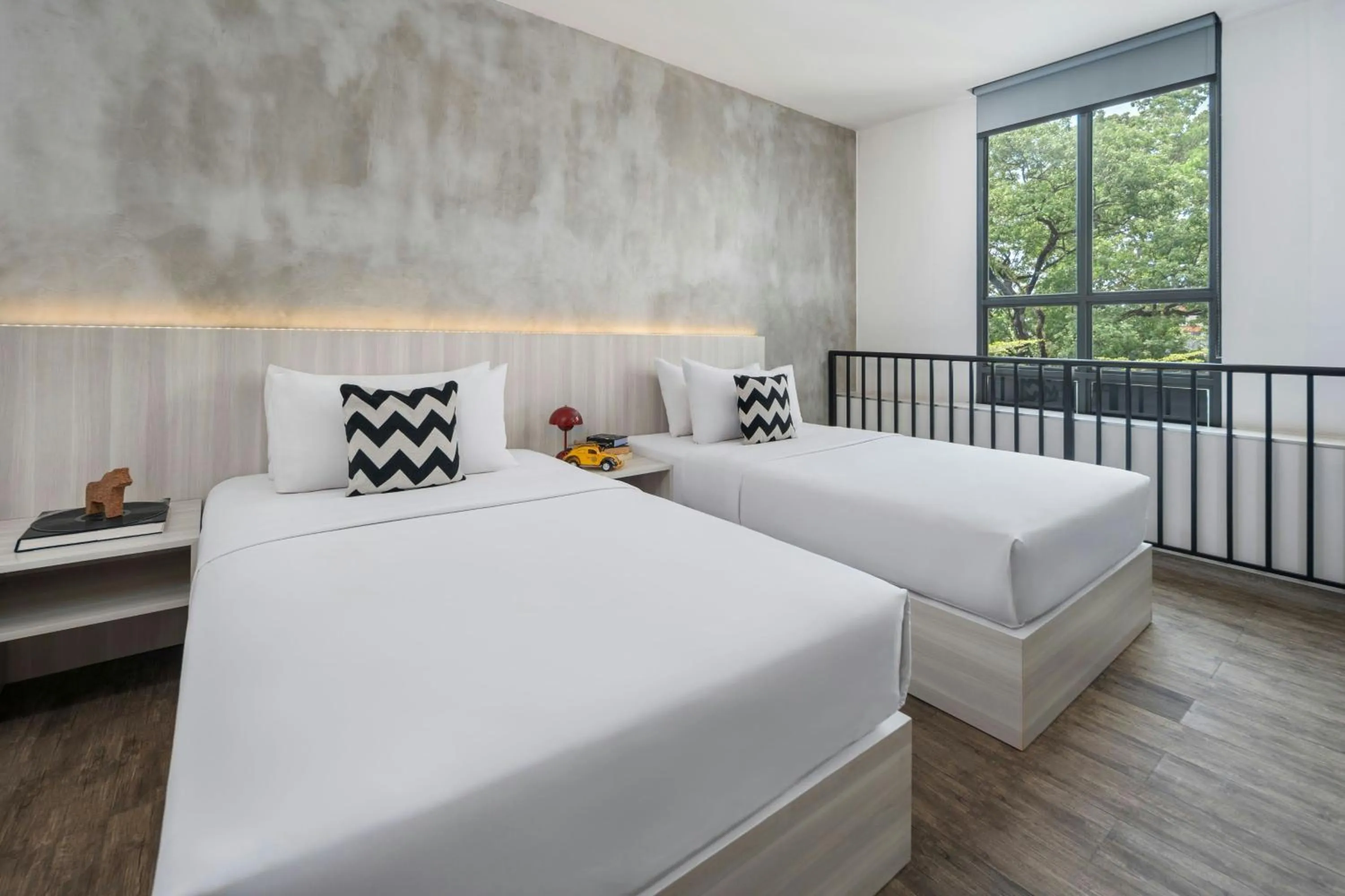 Photo of the whole room, Bed in MOXY Bandung