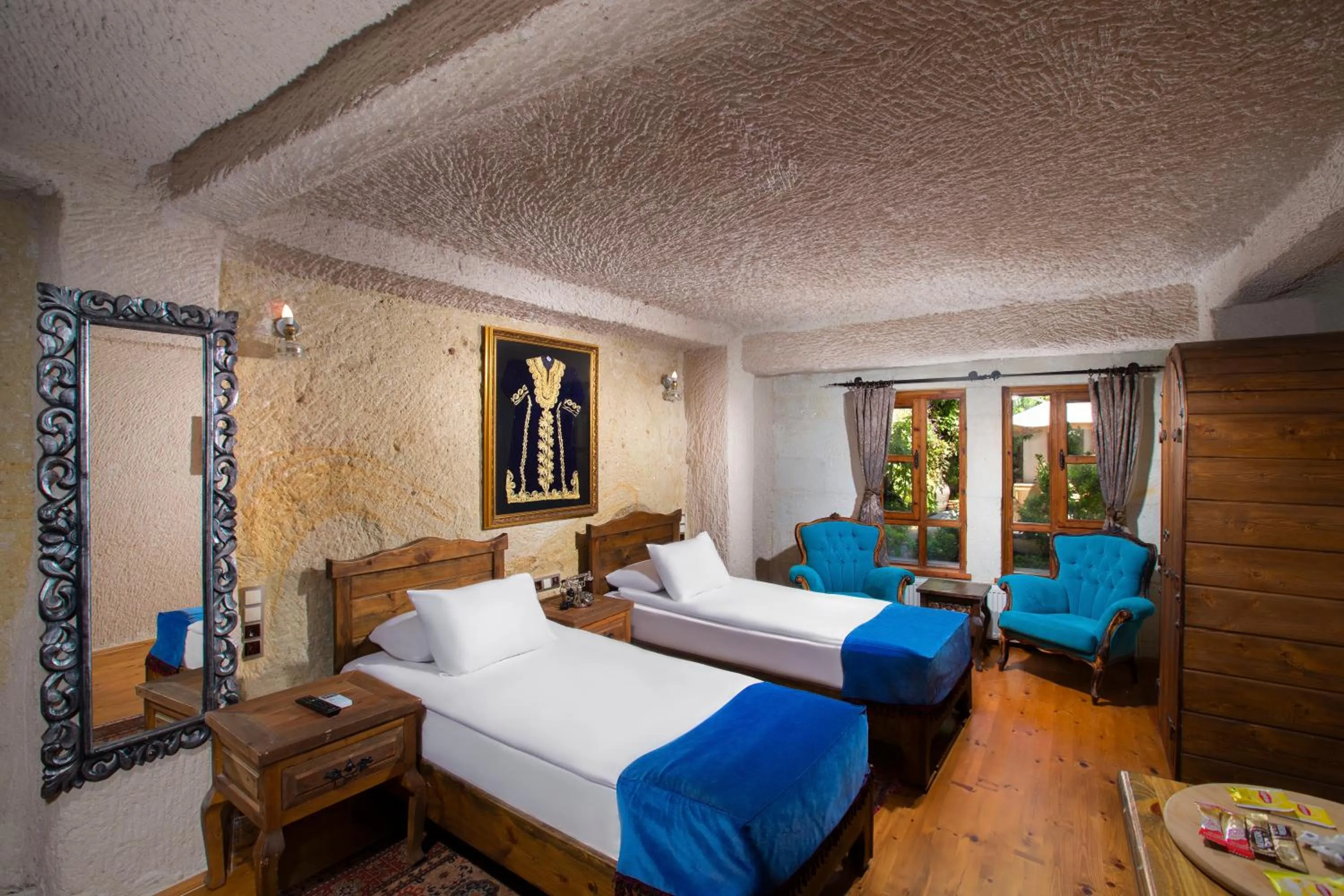 Bed in Aja Cappadocia Cave Hotel