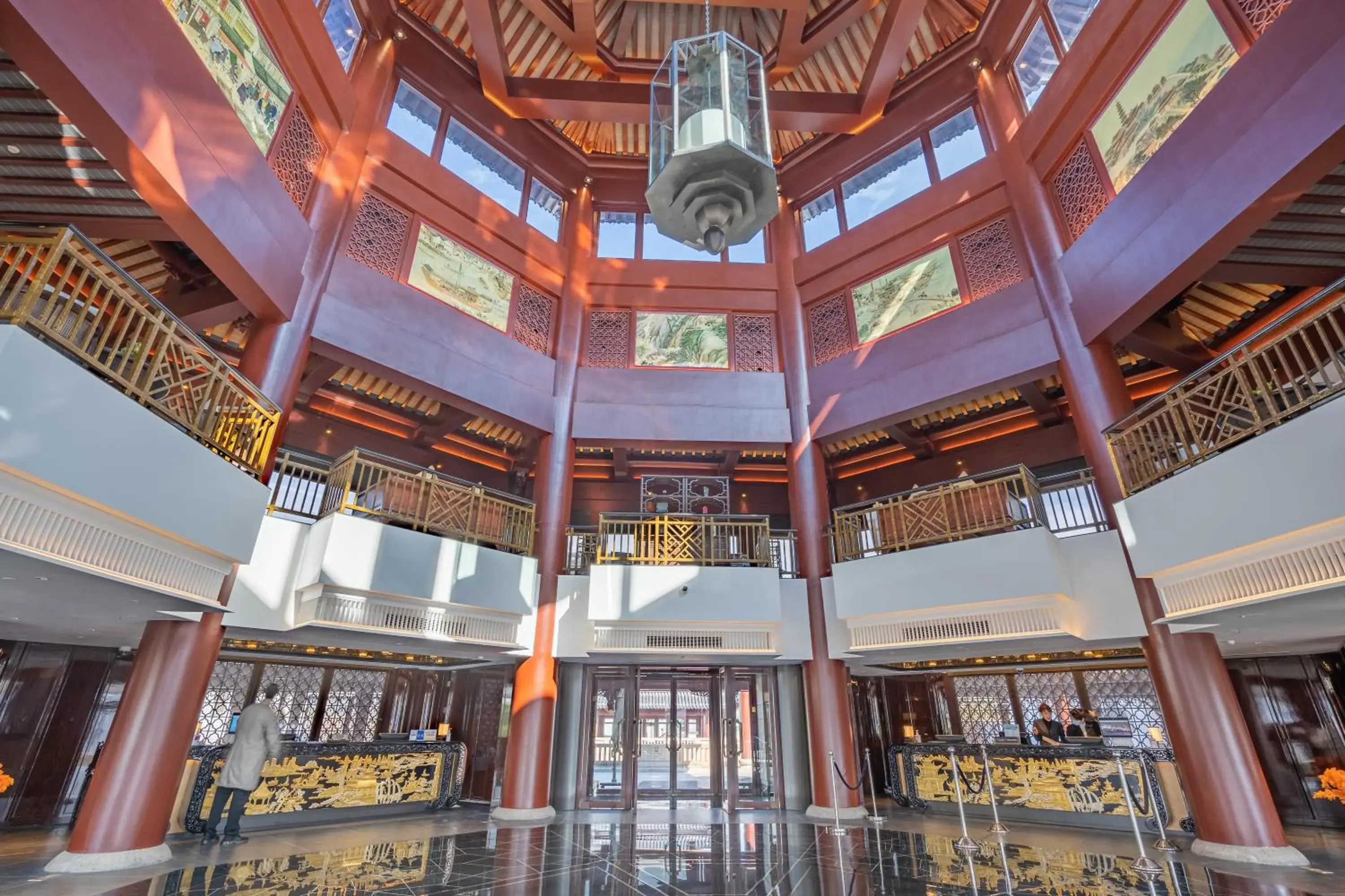 Lobby or reception in Pan Pacific Suzhou -Including unlimited access to the 4A-level Panmen Scenic Area Lobby or reception in Pan Pacific Suzhou -Including unlimited access to the 4A-level Panmen Scenic Area