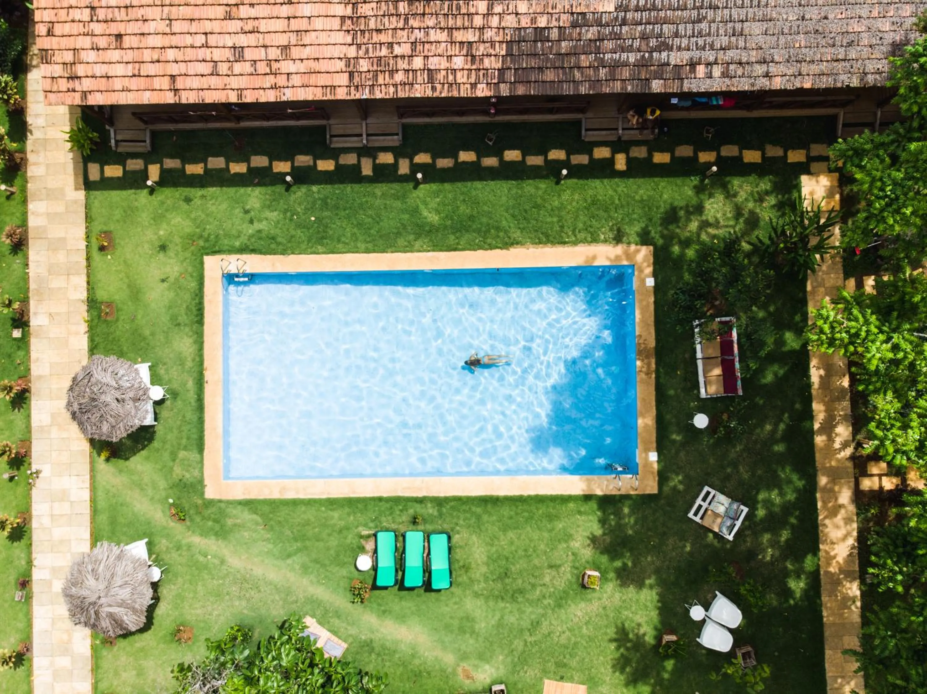 Pool view in Roça Santo António Ecolodge