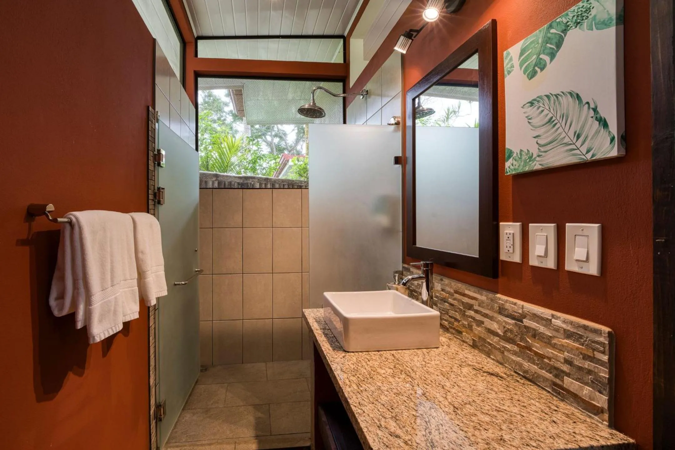 Shower in Nature's Edge Boutique Hotel