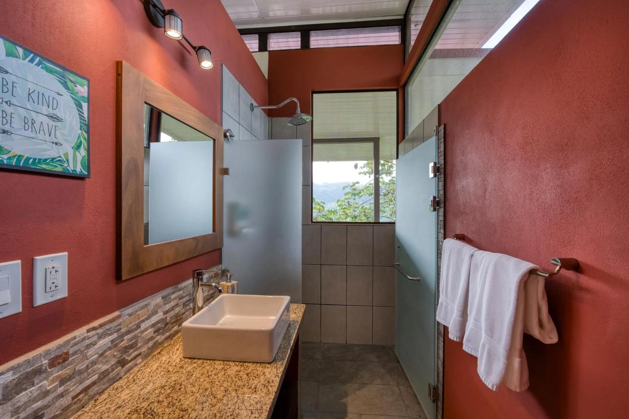 Shower in Nature's Edge Boutique Hotel
