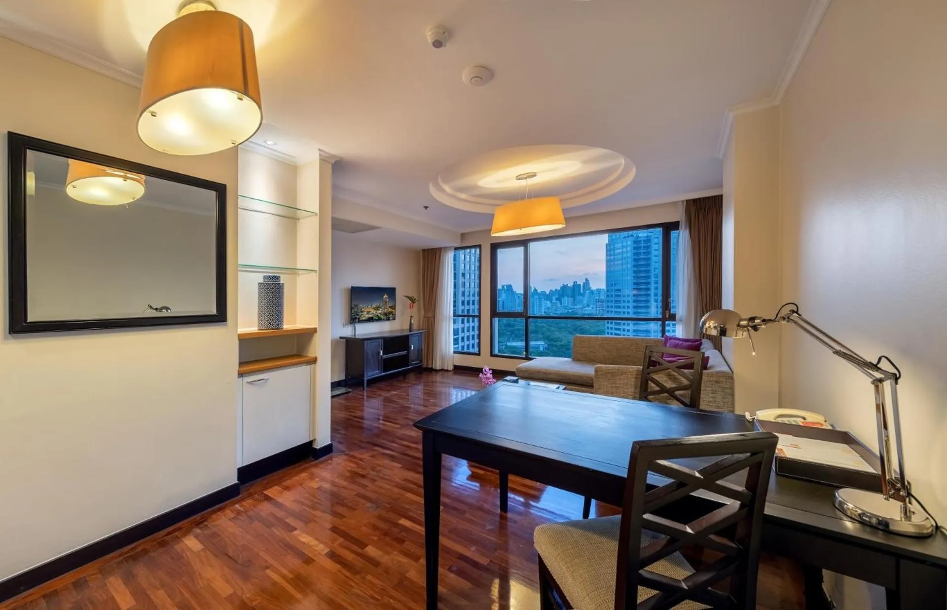 Living room in Bandara Suites Silom, Bangkok