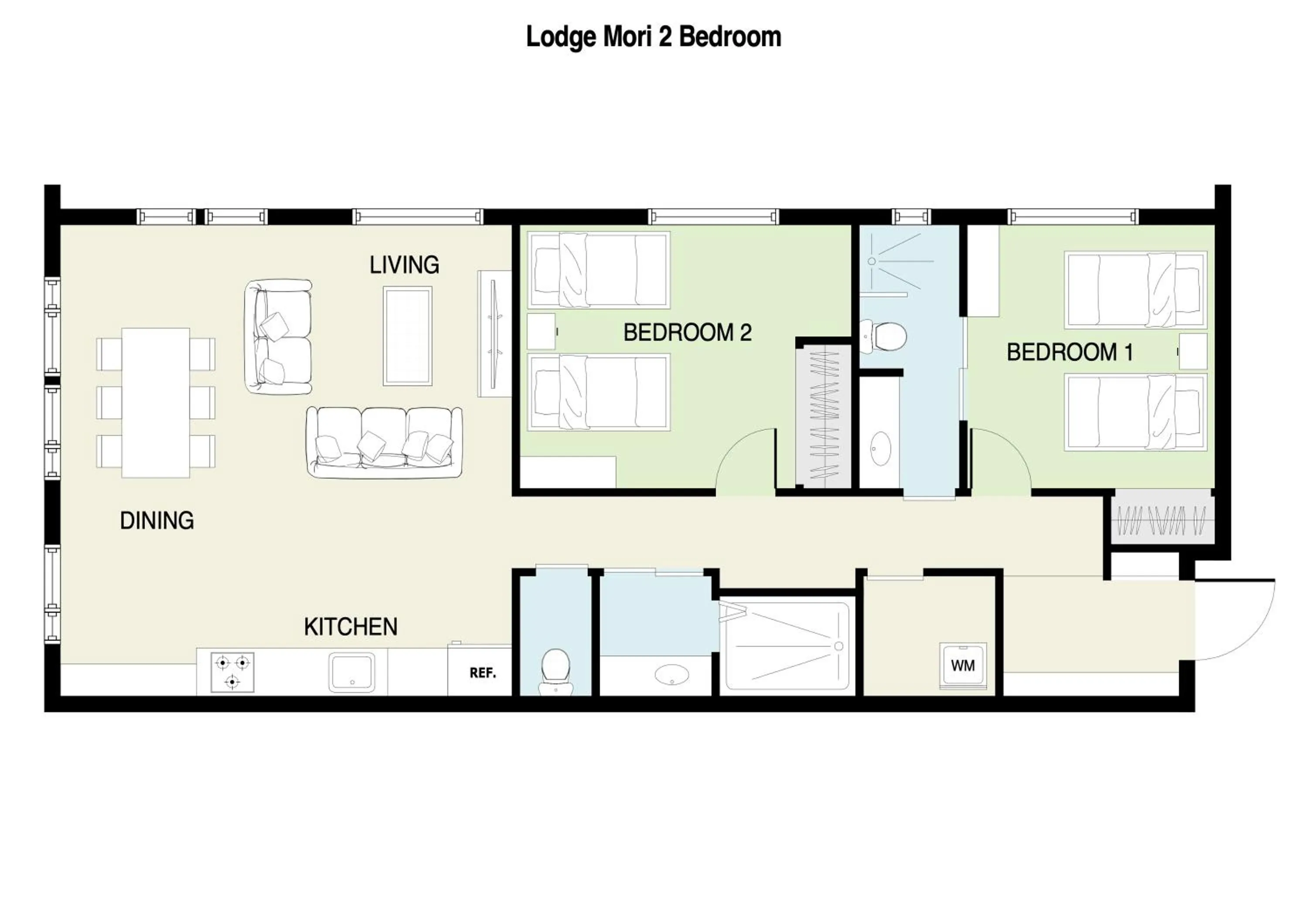 Floor plan in Lodge Mori Apartments