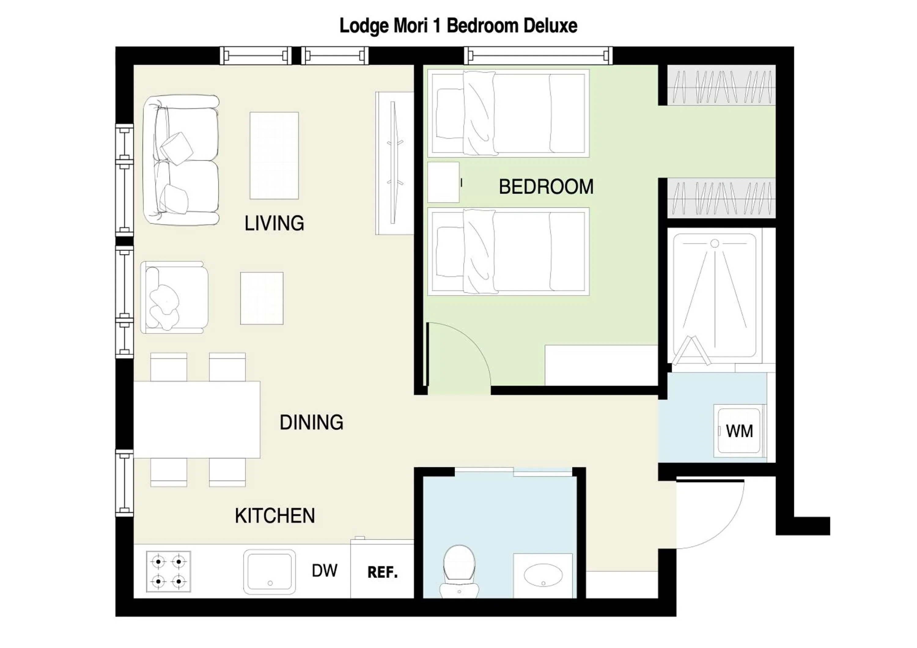 Floor plan in Lodge Mori Apartments