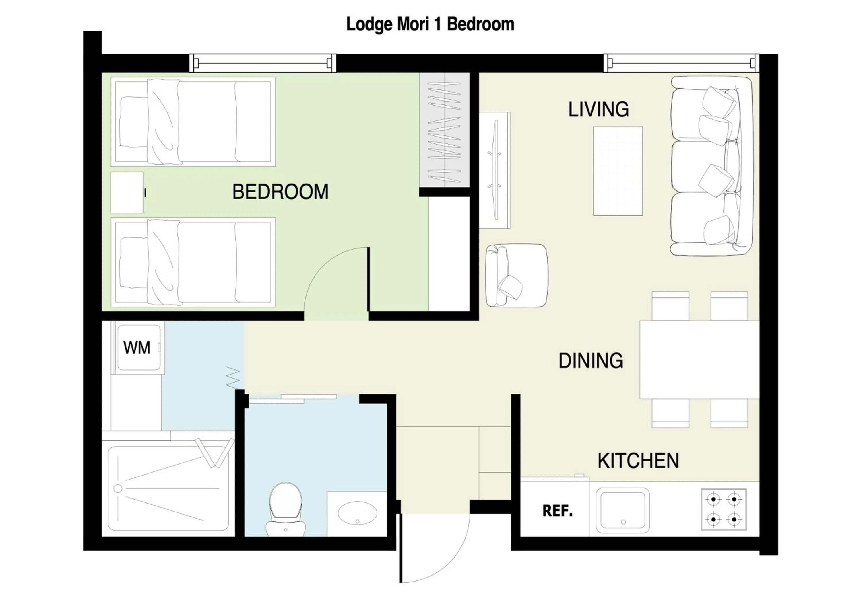 Floor plan in Lodge Mori Apartments