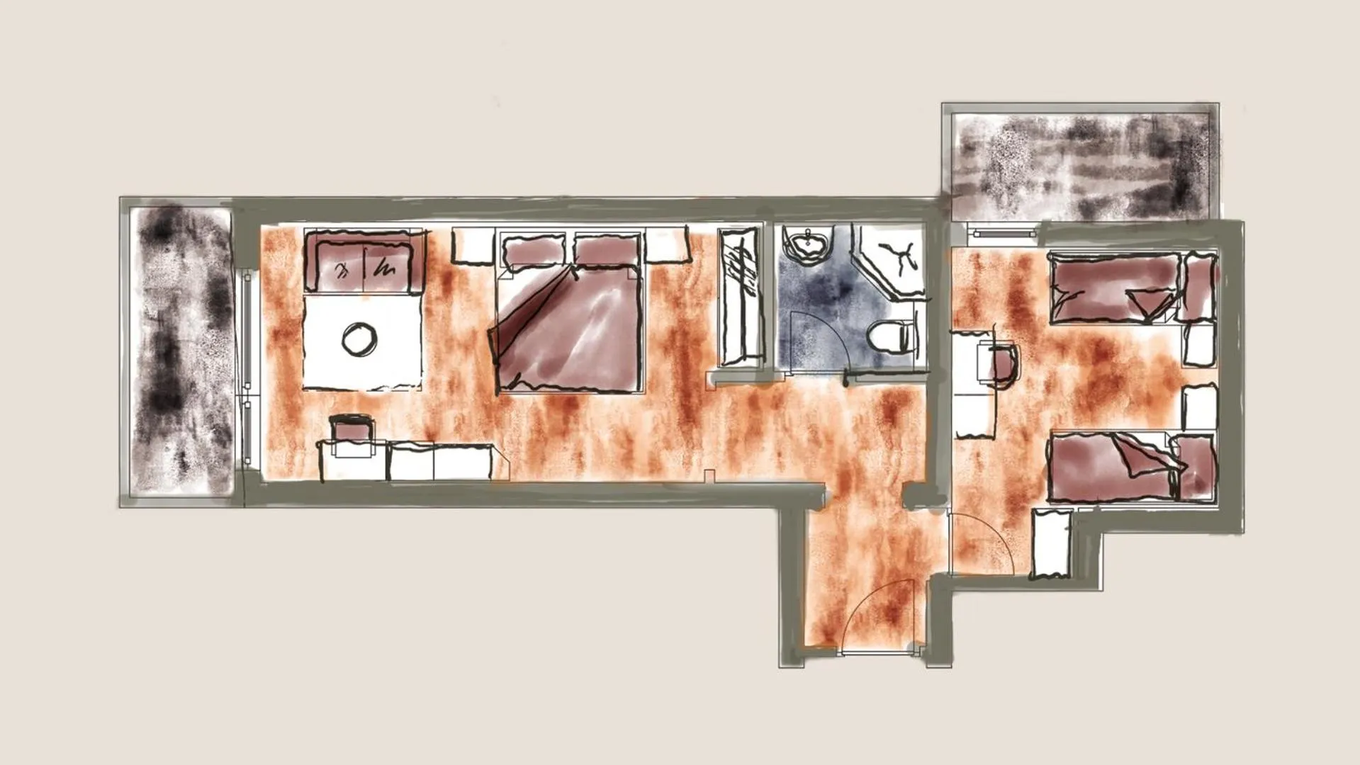 Floor plan in Hotel Königsblick by keyone