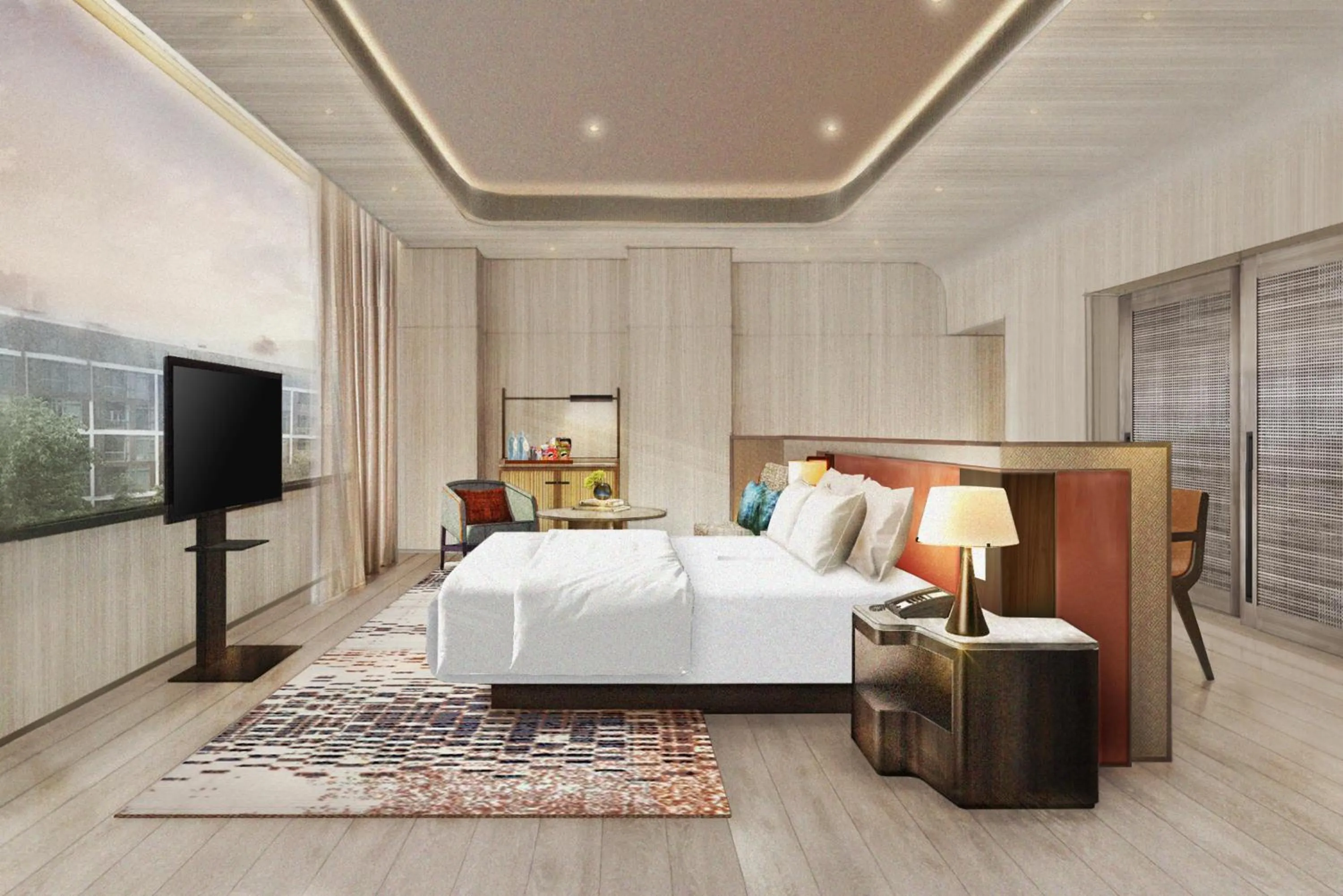 Bed in DoubleTree by Hilton Bangkok Ploenchit